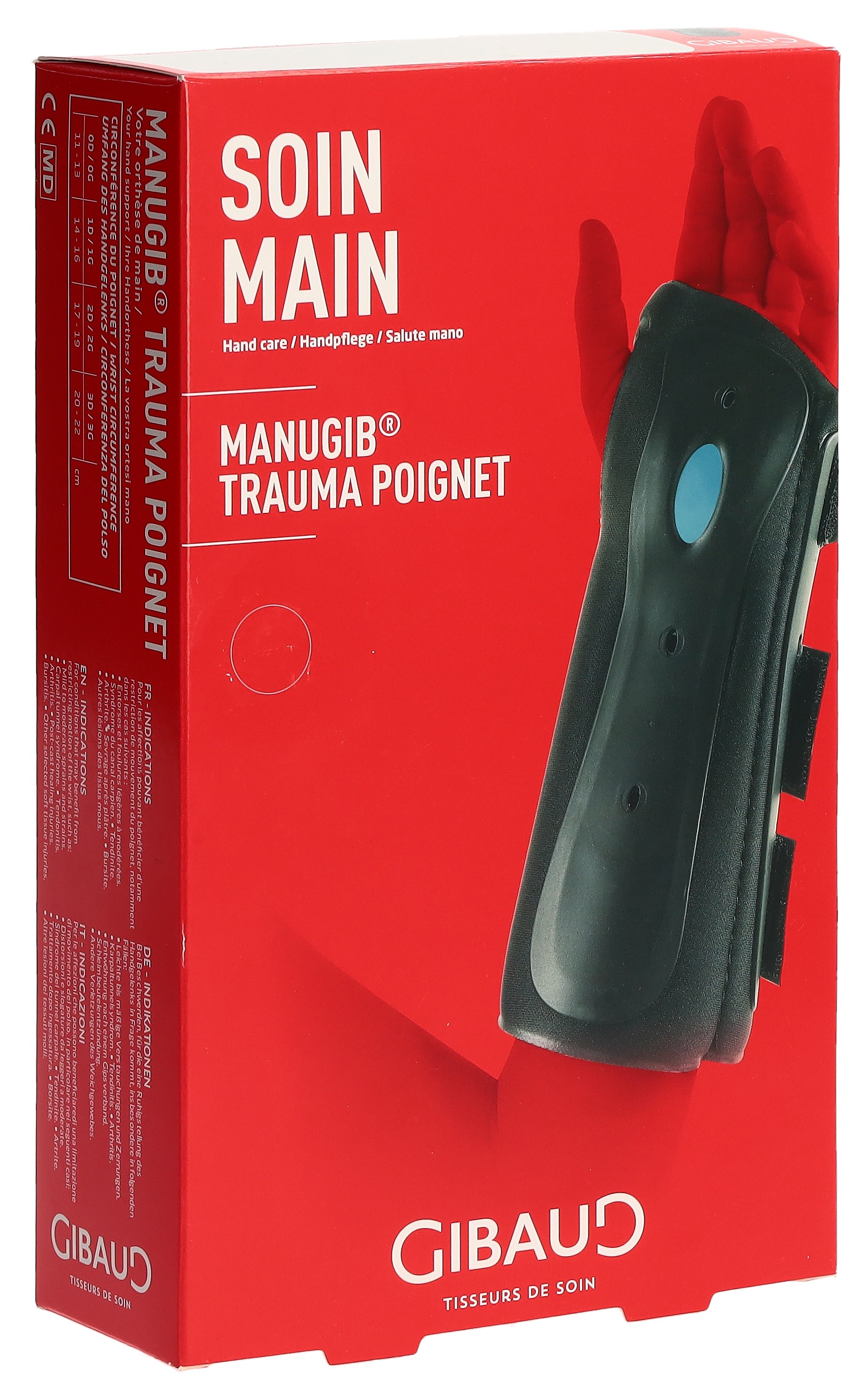 GIBAUD Manugib Trauma Handgelenkstütze 1R 14-16cm rechts