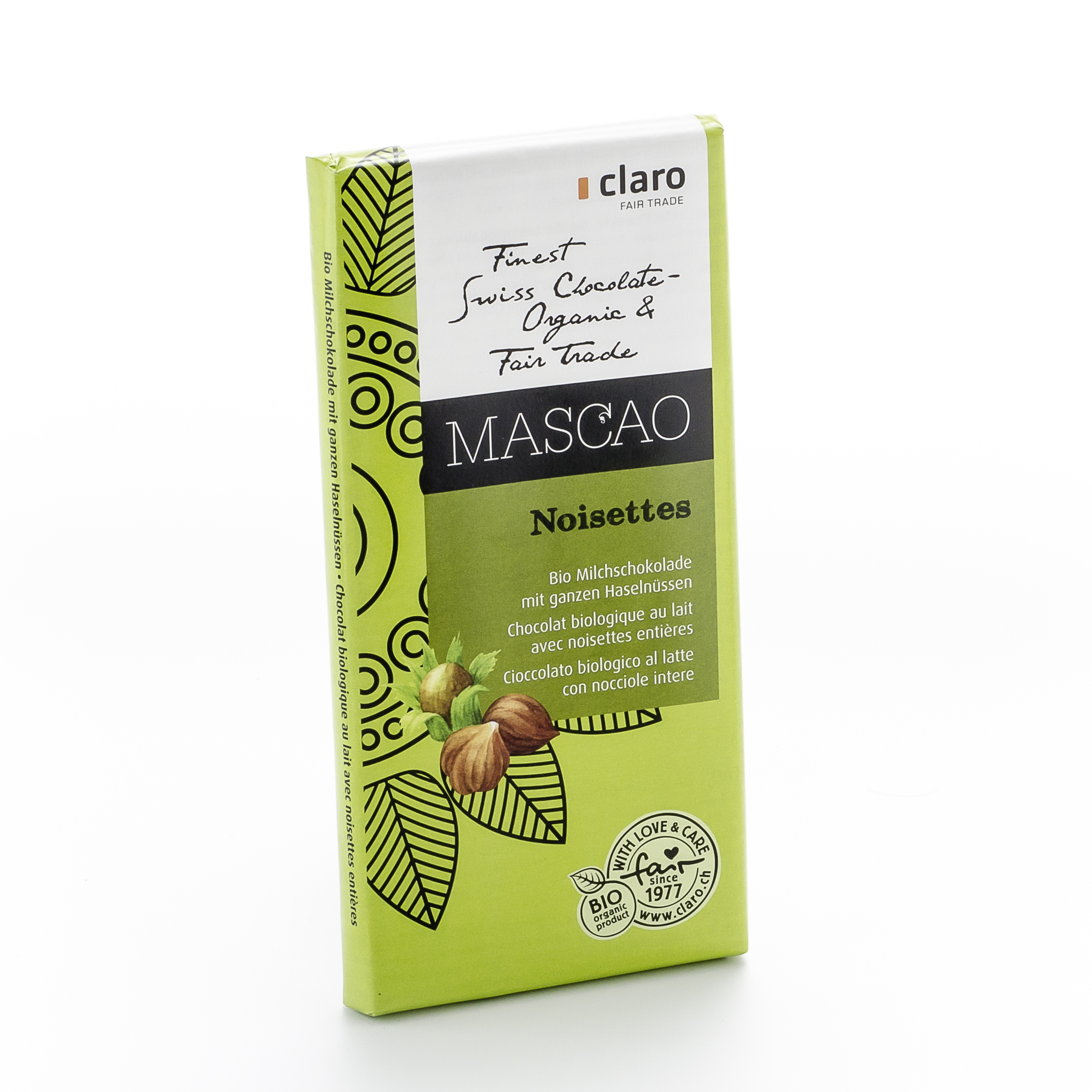CLARO Schokolade noisette Bio 100 g x 10 Stk