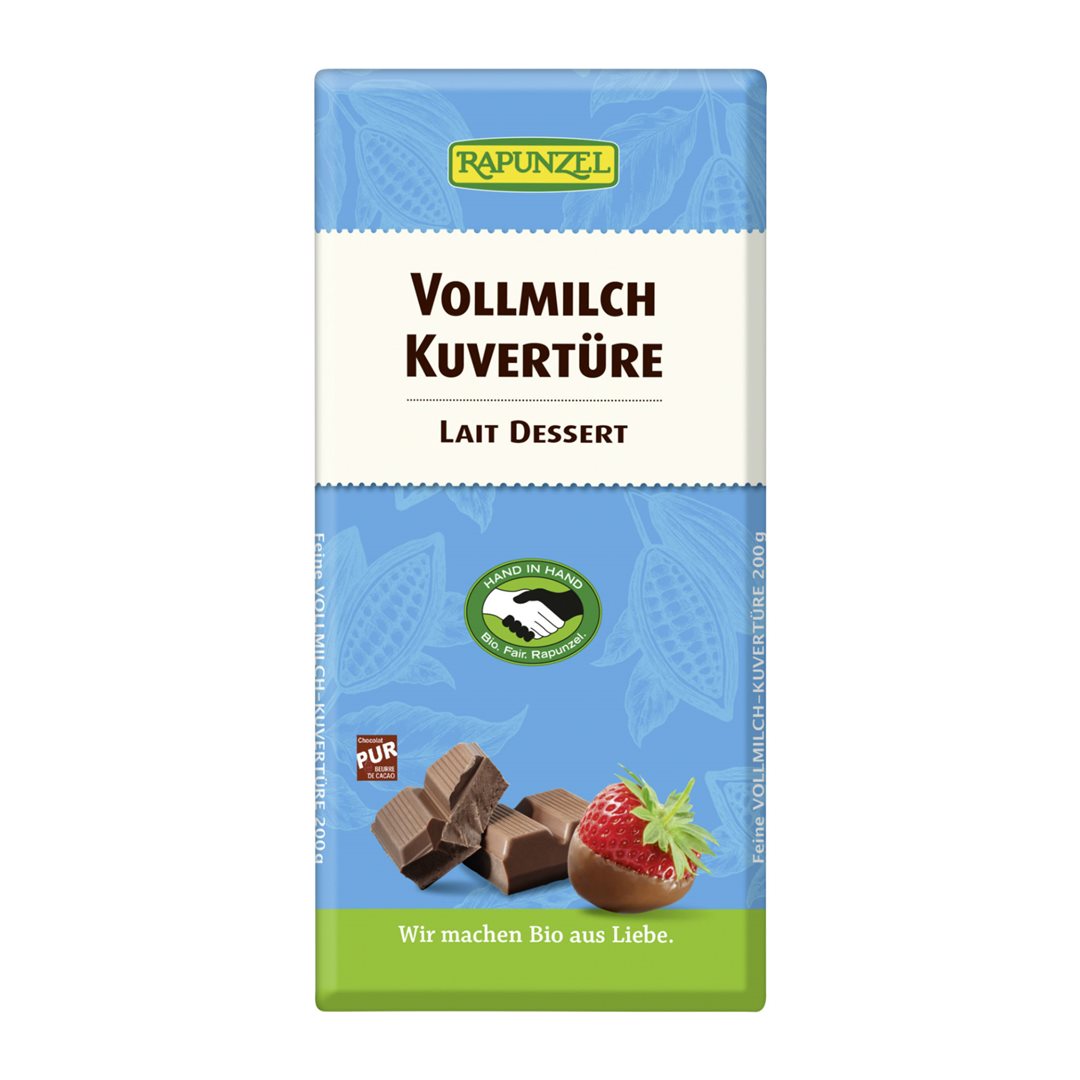 RAPUNZEL Kuvertüre Vollmilch portionierb 200 g x 4 Stk