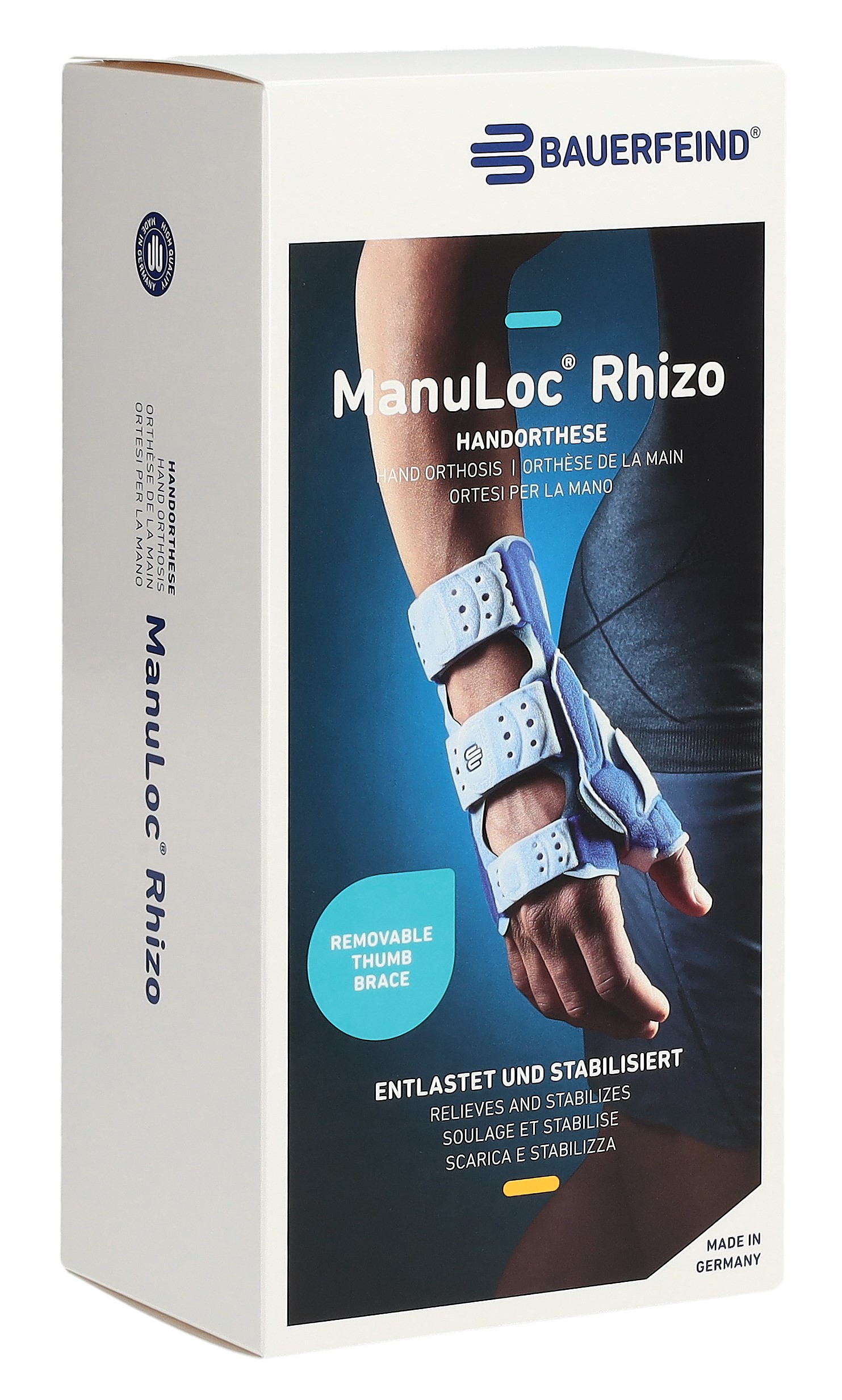 BAUERFEIND ManuLoc Rhizo Stabilorthese Gr3 links titan