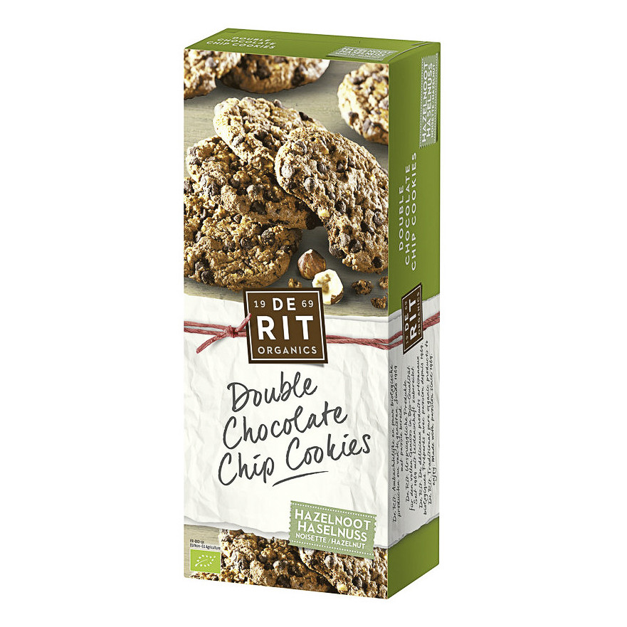 DE RIT Double Choco Chip Cookies Haseln Bio 175 g x 6 Stk