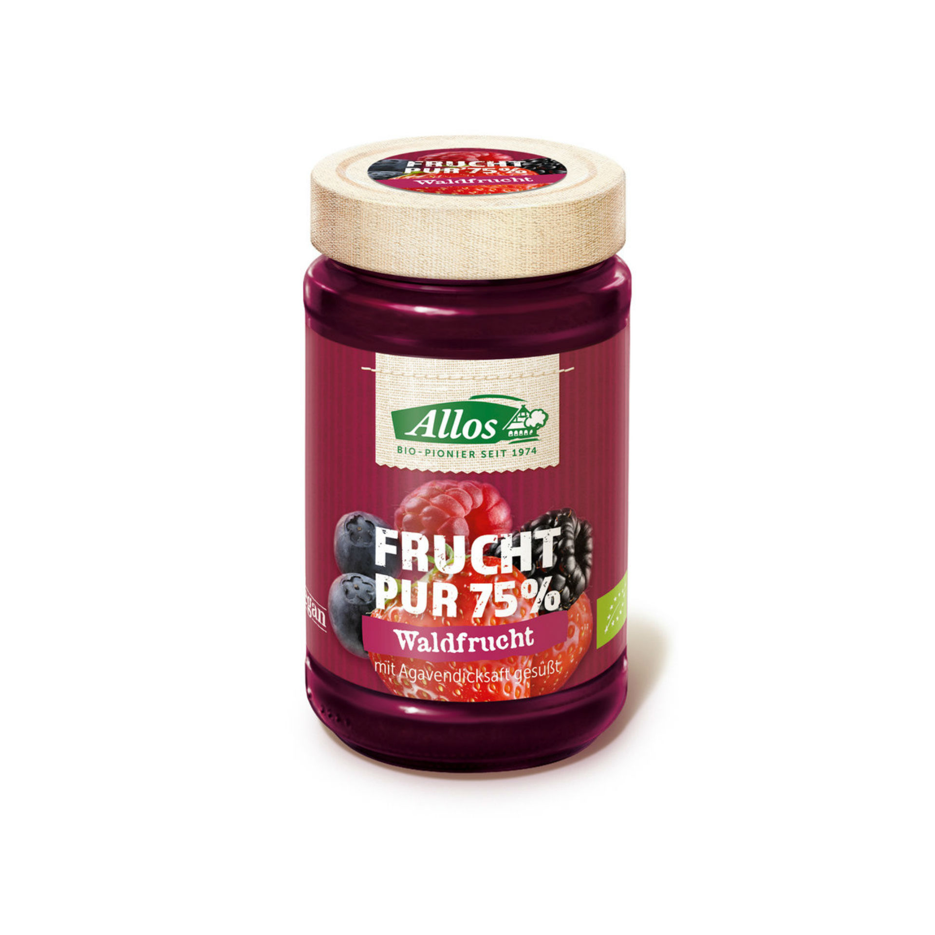 Allos Frucht Pur Konfitüre 75% Waldfrucht Bio Glas 250 g