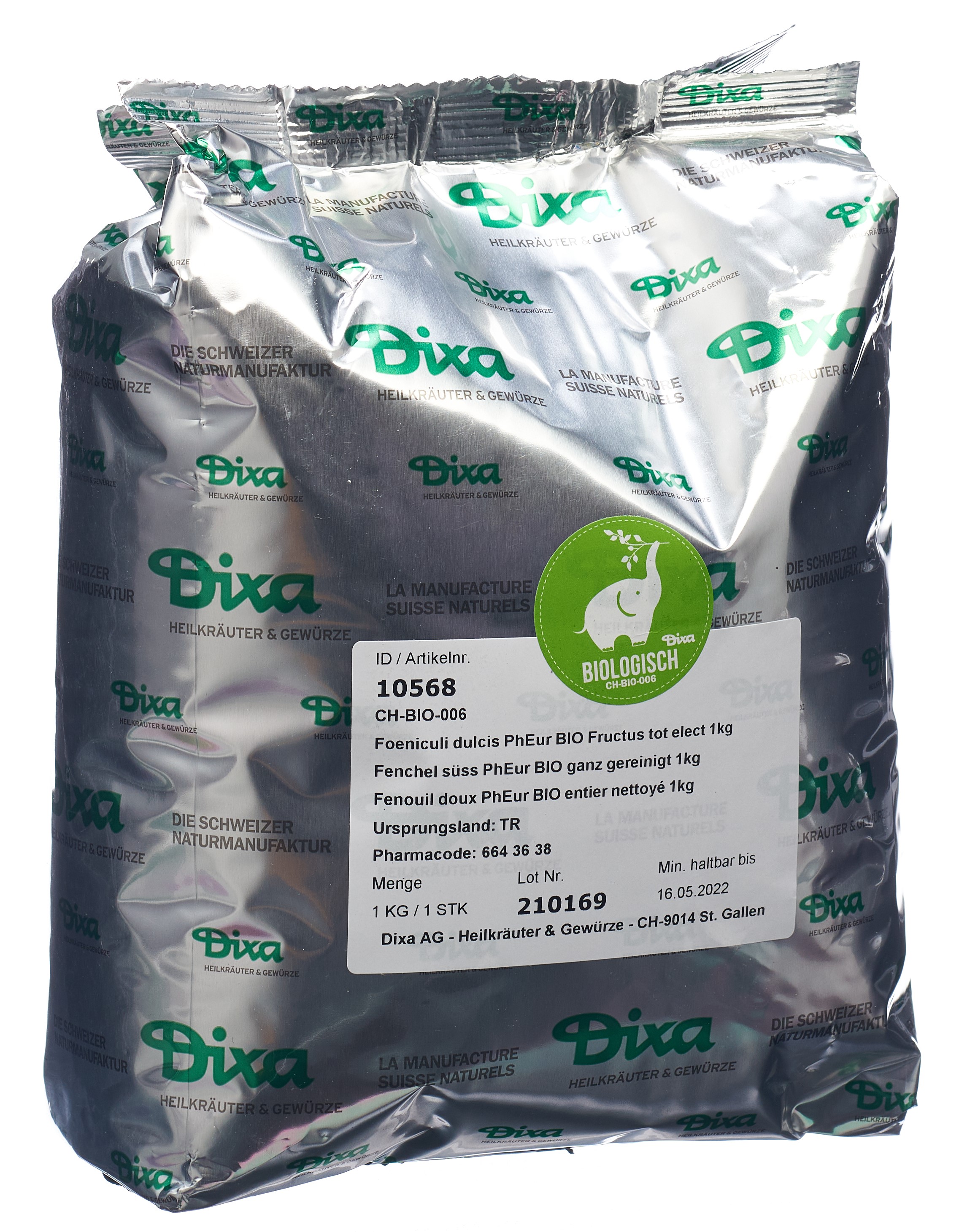FENCHEL Süss Bio 1kg (Foeniculi fructus)