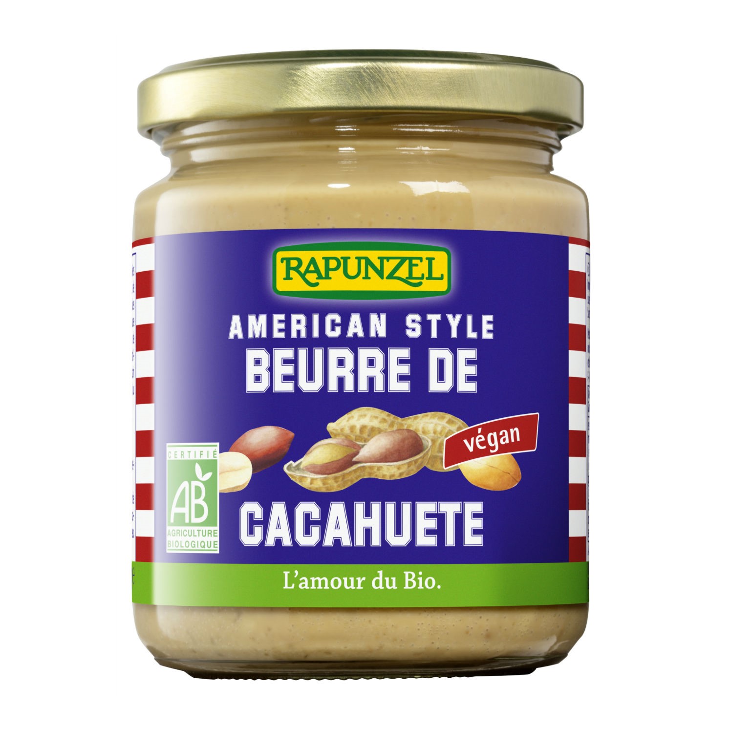 RAPUNZEL Erdnussbutter American Style Glas 250 g
