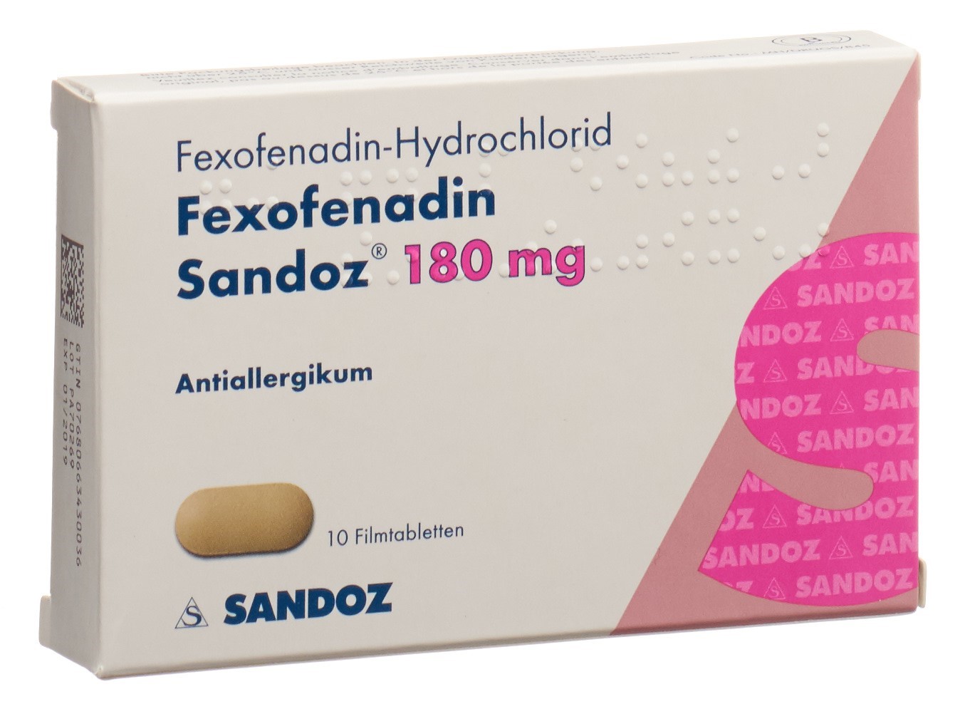 Fexofénadine Sandoz cpr pell 180 mg 10 pce