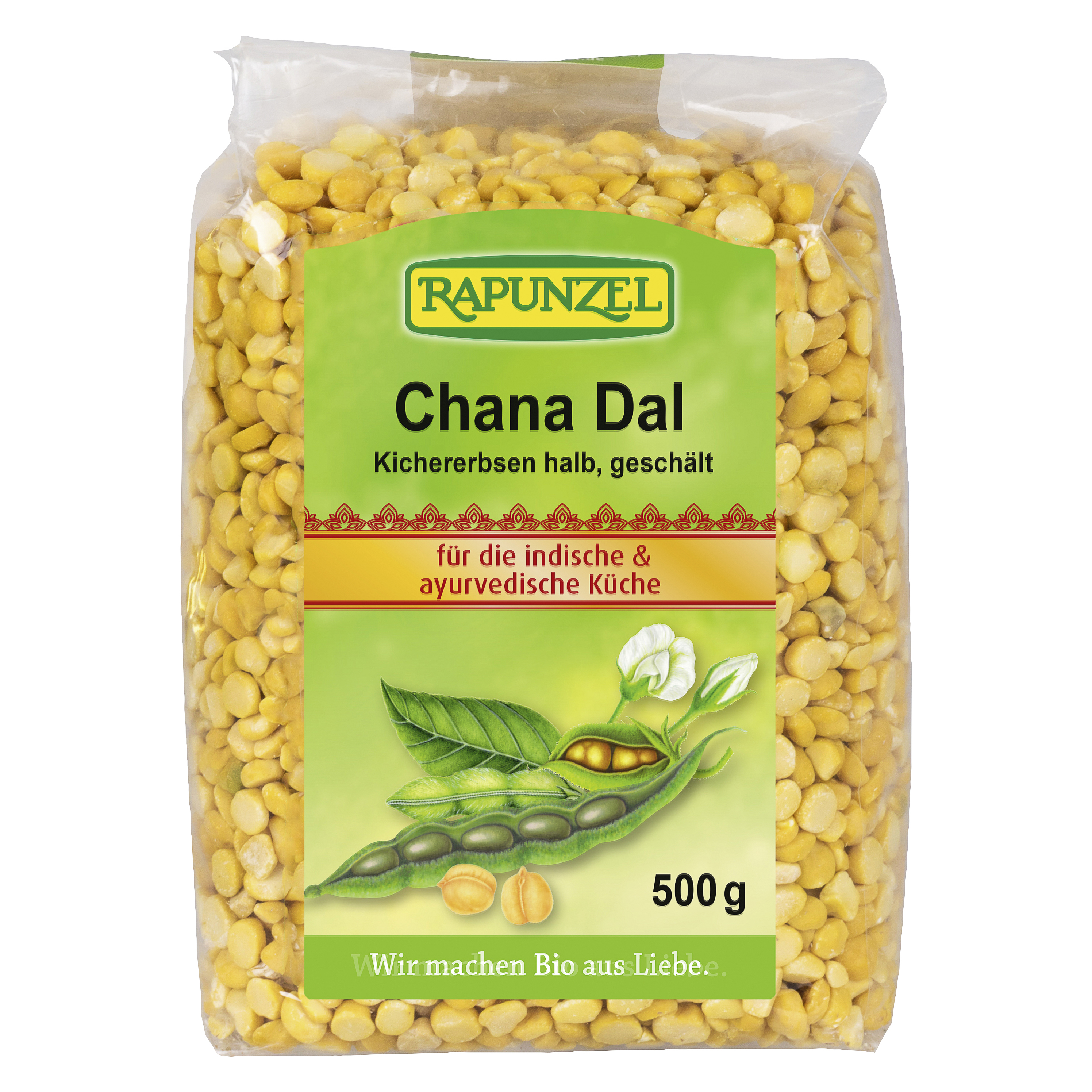 Rapunzel Chana Dal Kichererbsen halb geschält Btl 500 g
