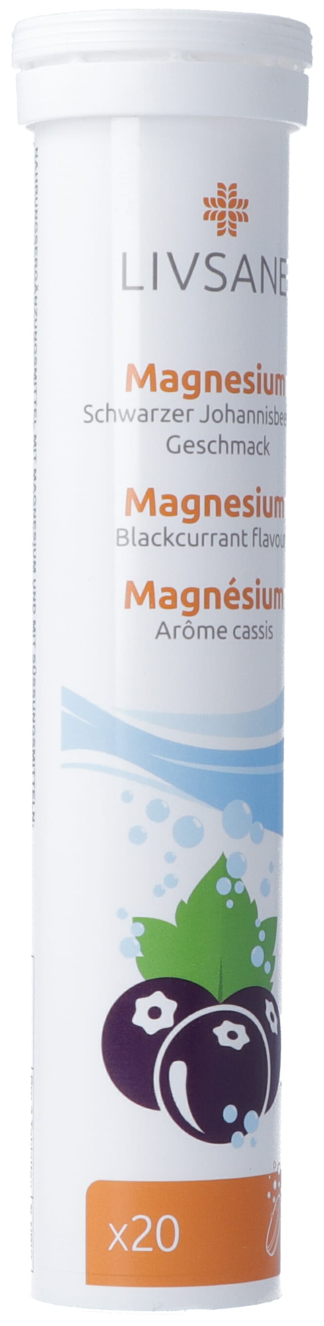 Livsane Magnesium Schwarzer Johannisbeeren Geschmack 20 Stk
