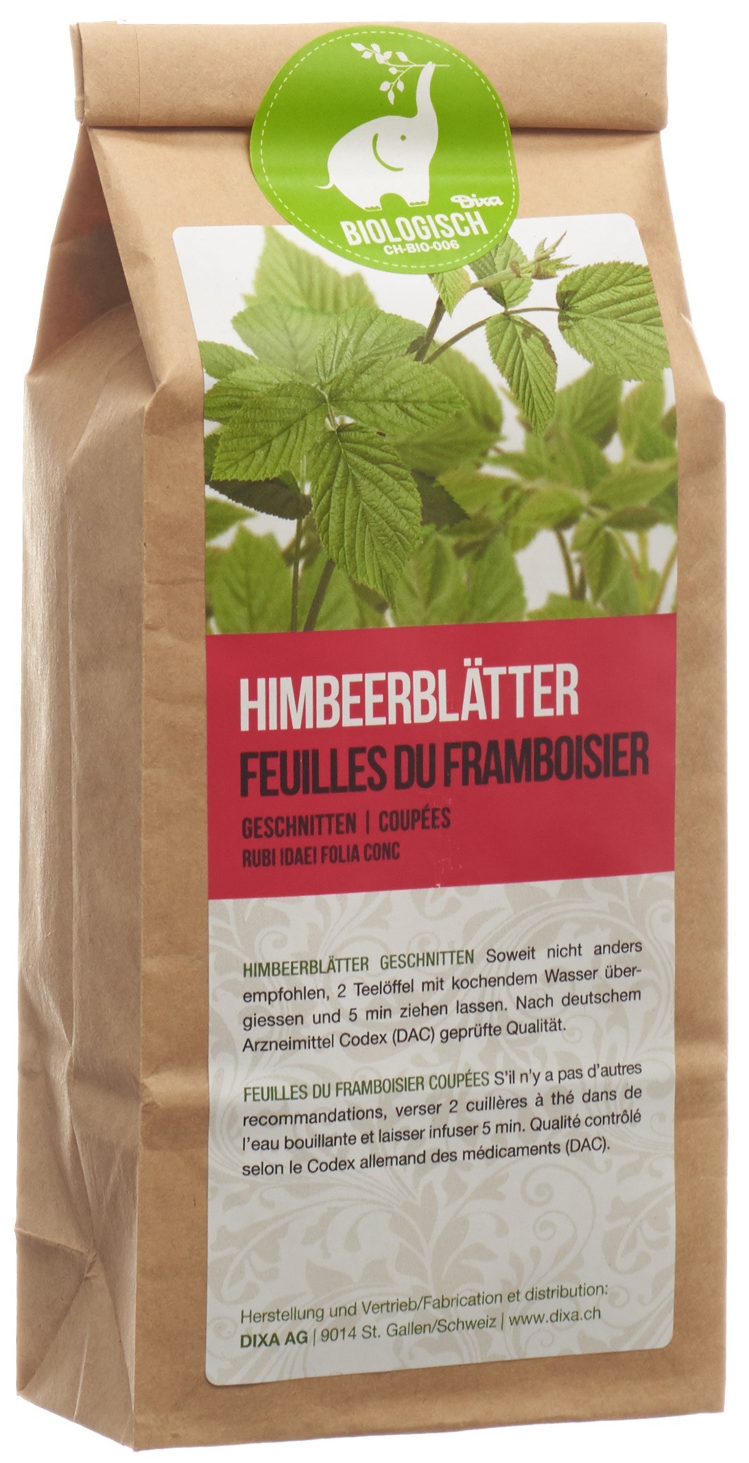 Dixa Framboisier feuilles DIX BIO coupées 70 g