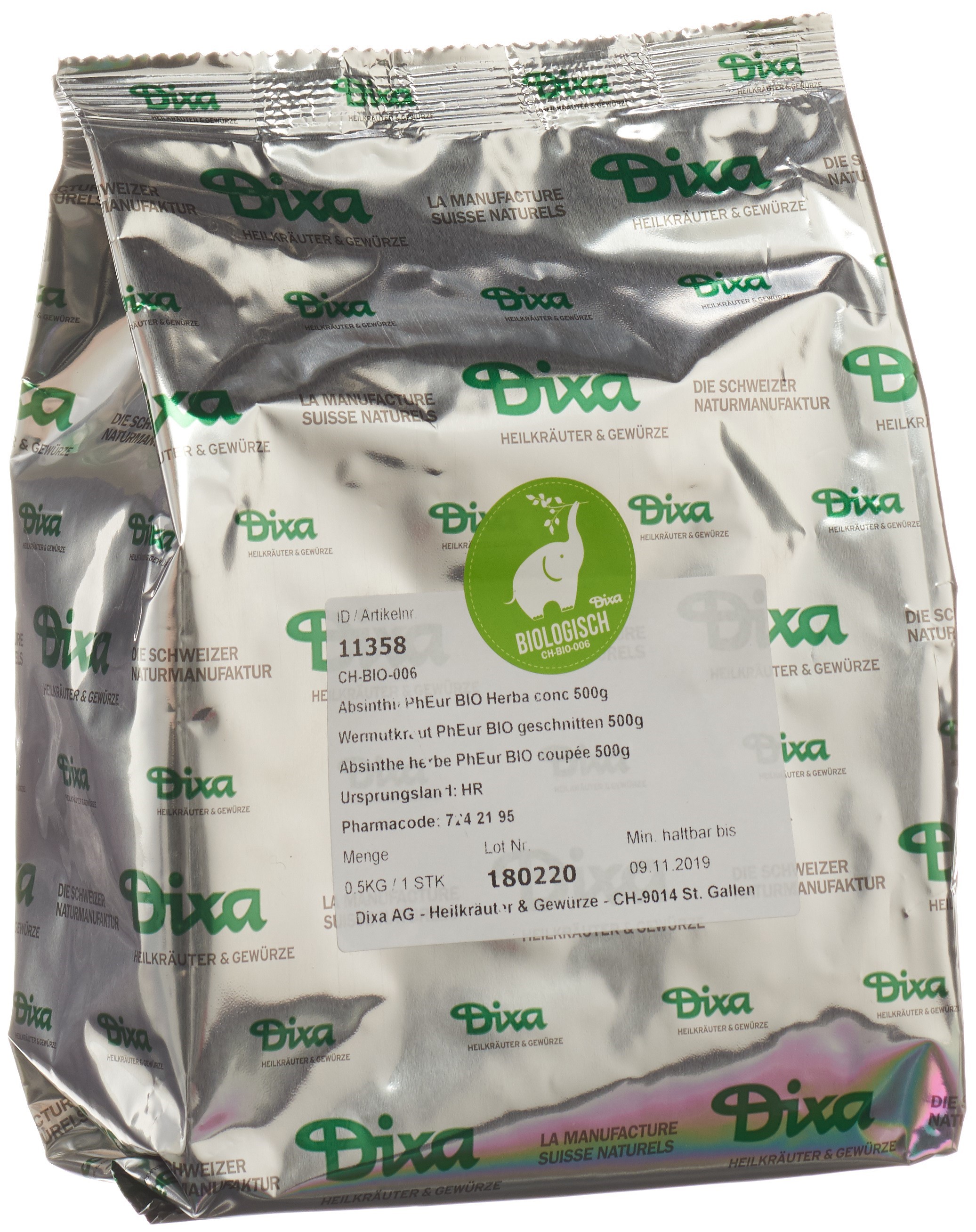 WERMUT Kraut BIO 500G (Absinthii herba)