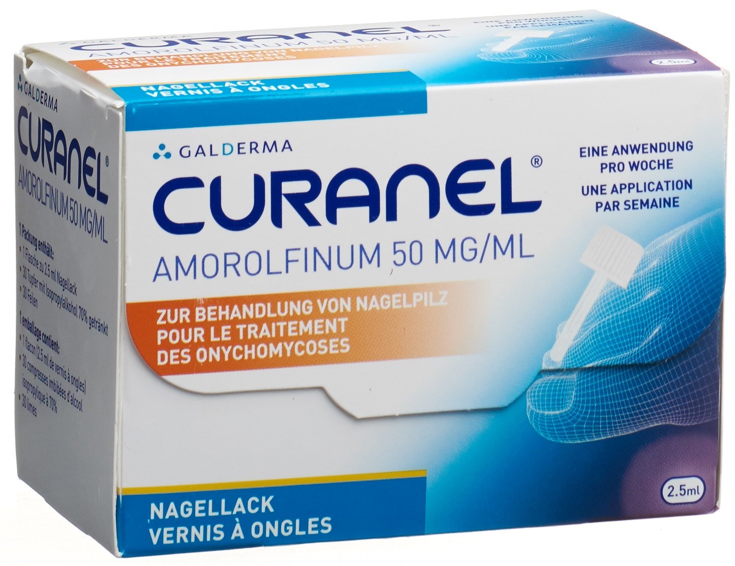 Curanel vernis à ongles Amorolfinum 50 mg/ml fl 2.5 ml