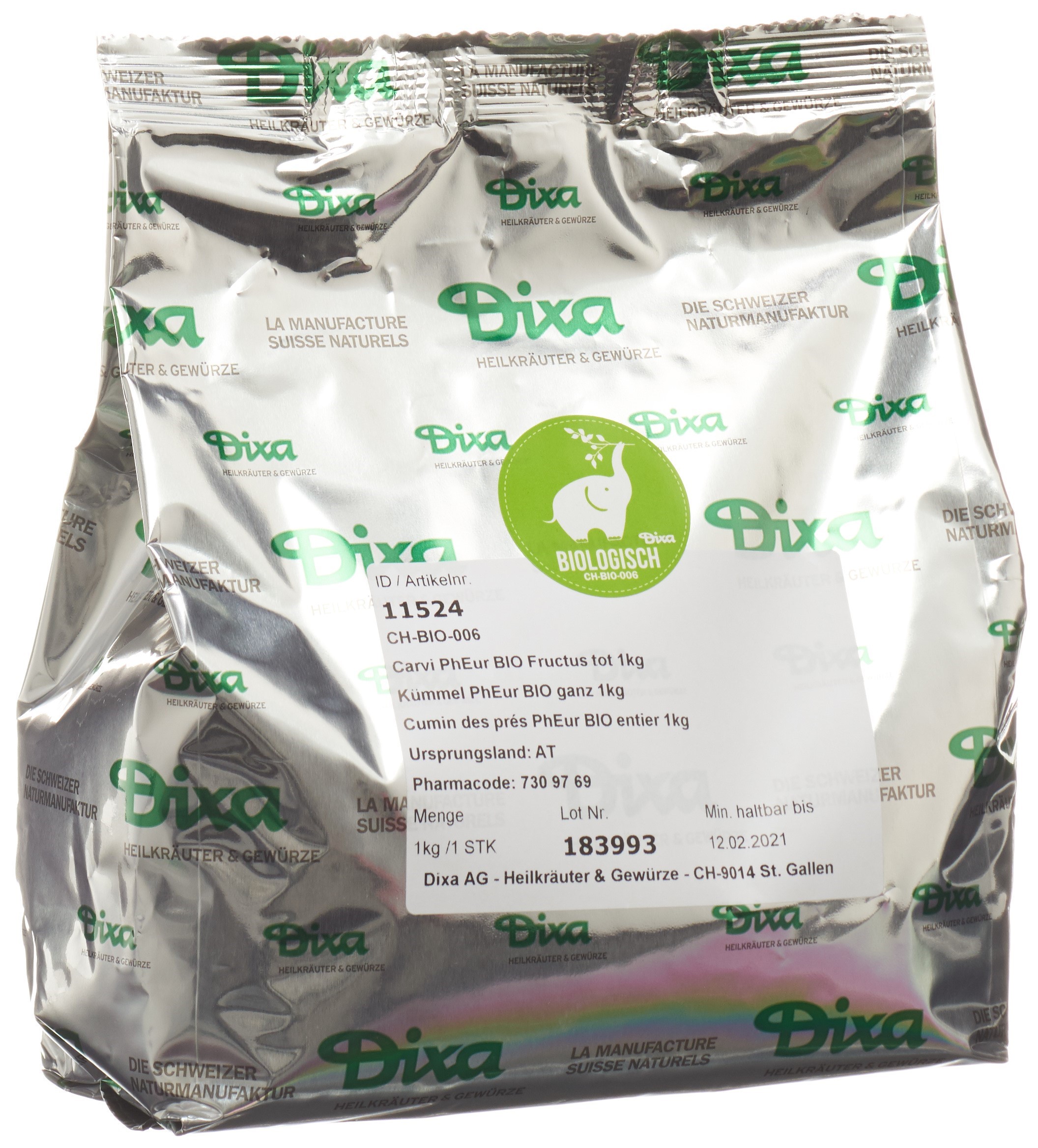 Dixa Cumin des prés DIX BIO entier 1 kg