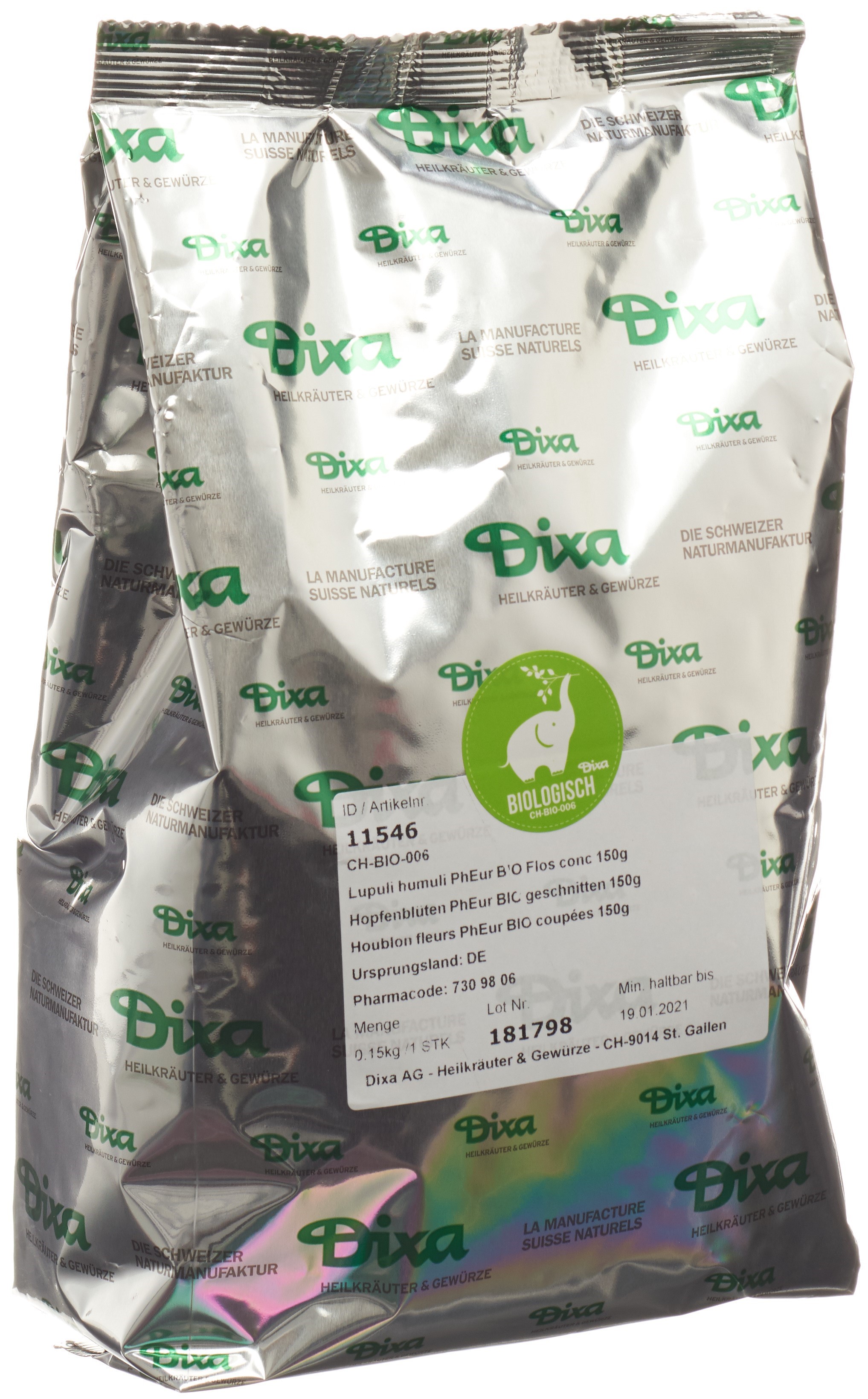 Dixa Houblon fleurs DIX BIO coupées 150 g