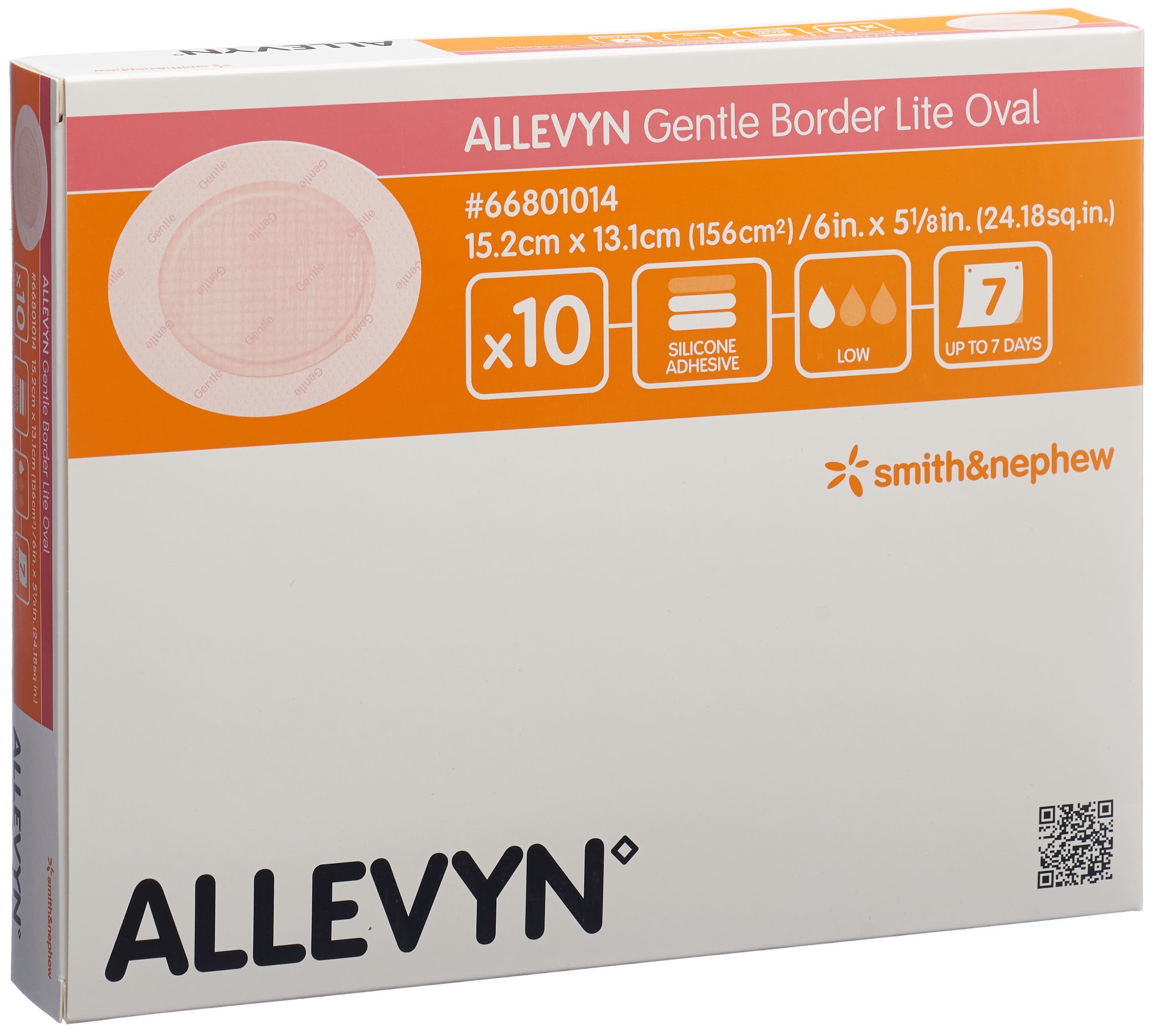 Allevyn Gentle Border Lite Oval 15.2x13.1cm 10 Stk