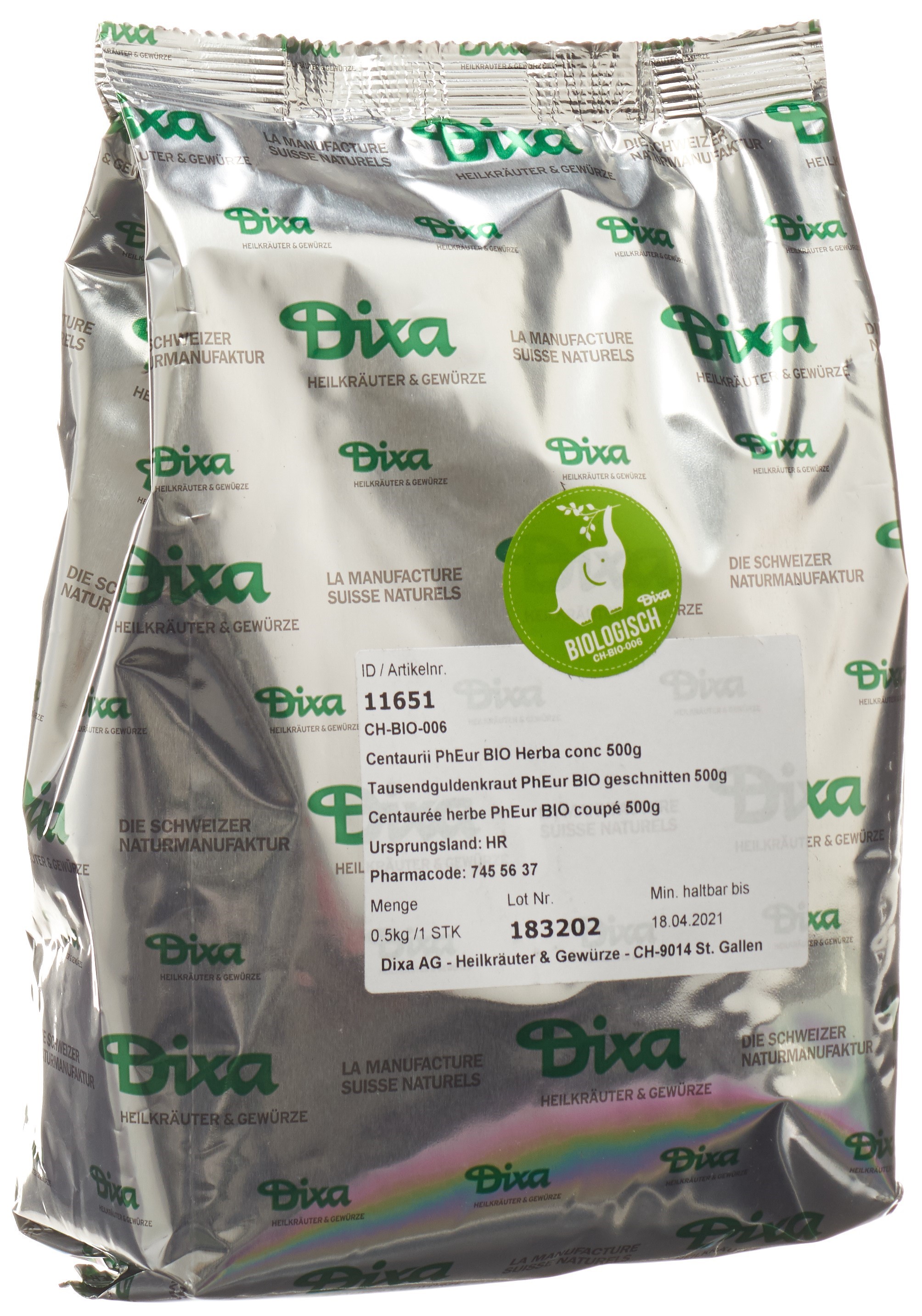 TAUSENDGULDENKRAUT BIO 500g (Centaurii herba)