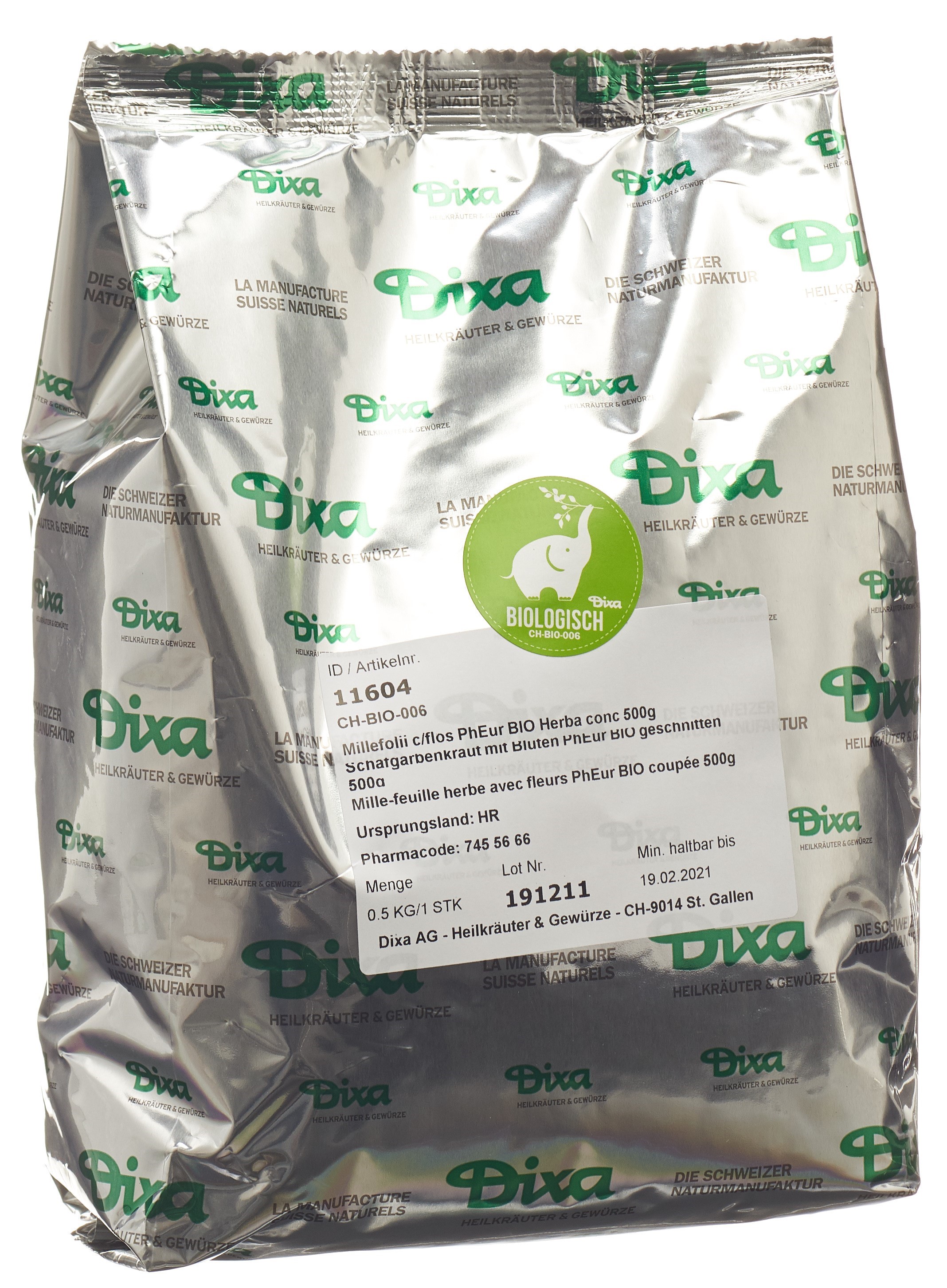 SCHAFGARBE Kraut BIO 500g (Millefolii herba)