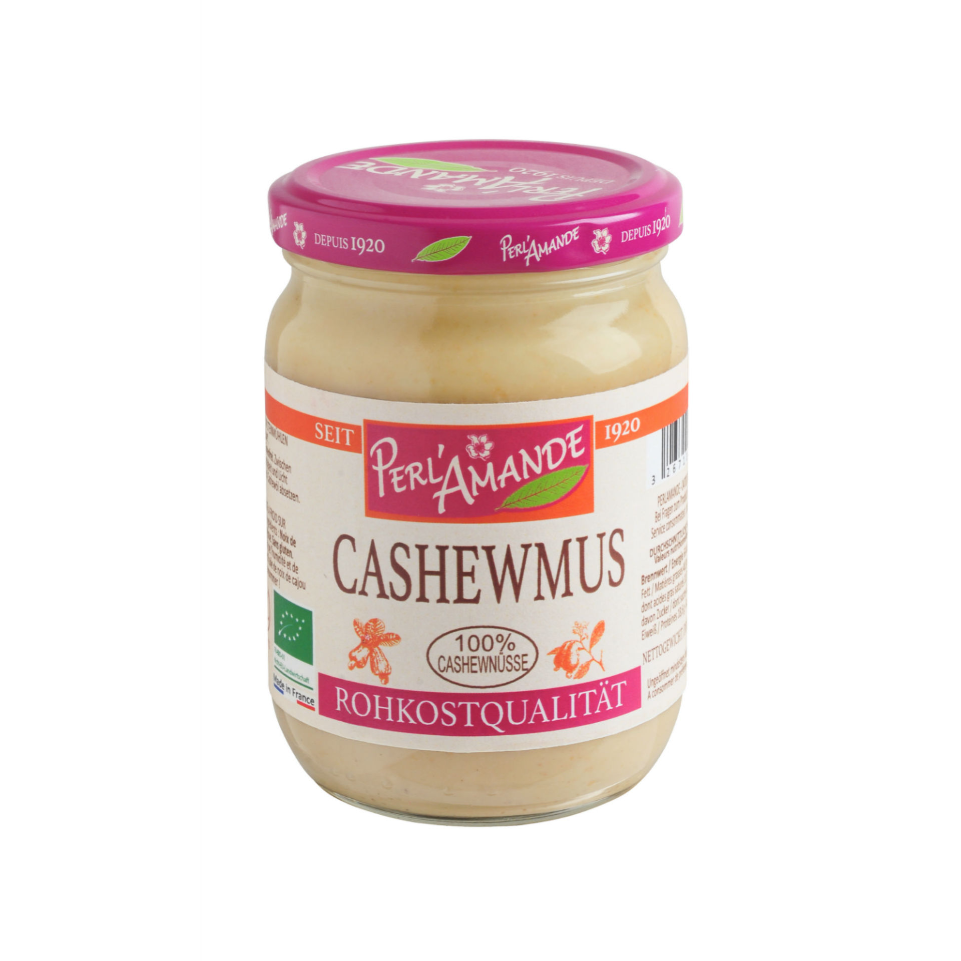 PERLAMANDE Cashewmus Glas 250 g