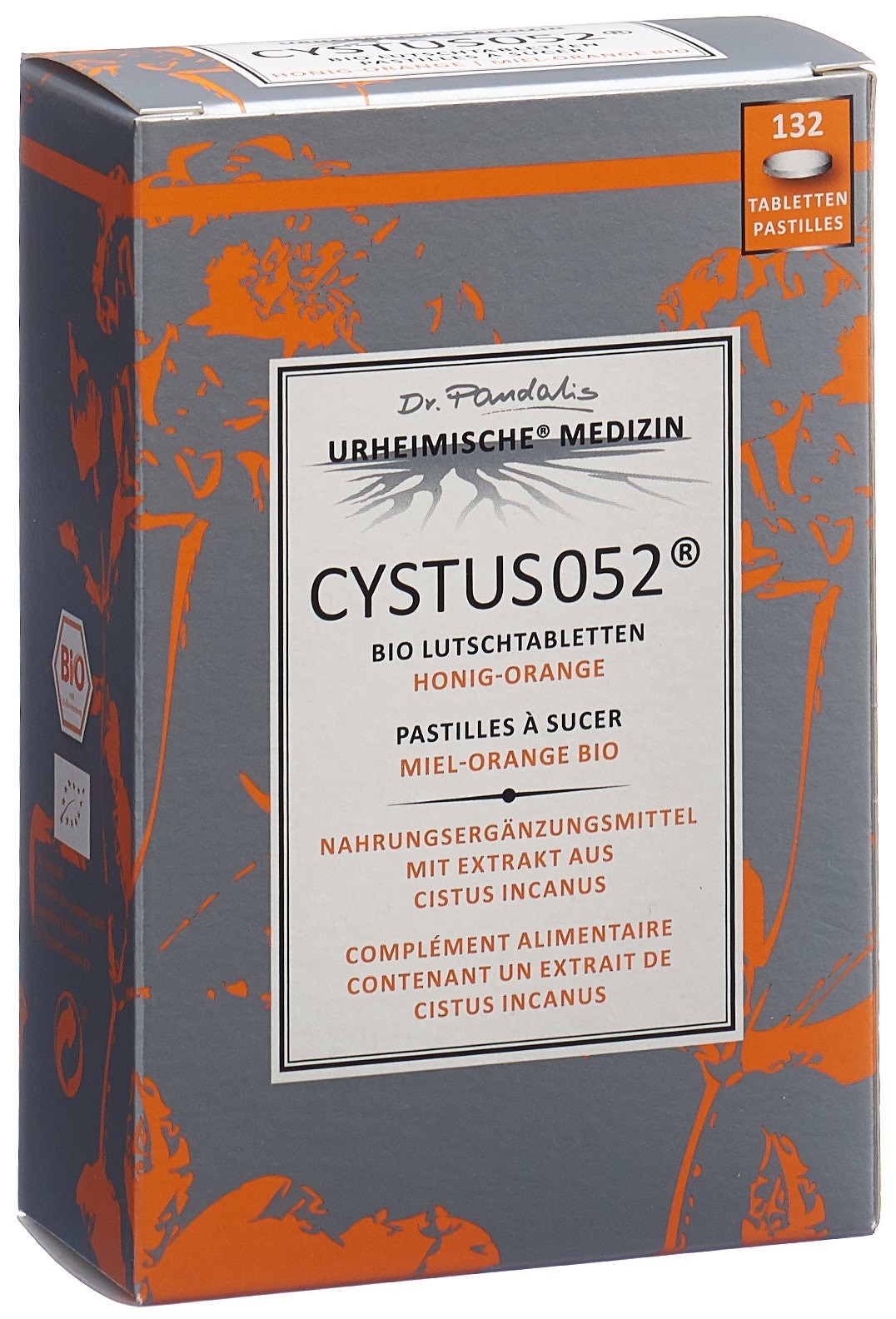 Cystus 052 Bio Lutschtabletten Honig-Orange 132 Stk