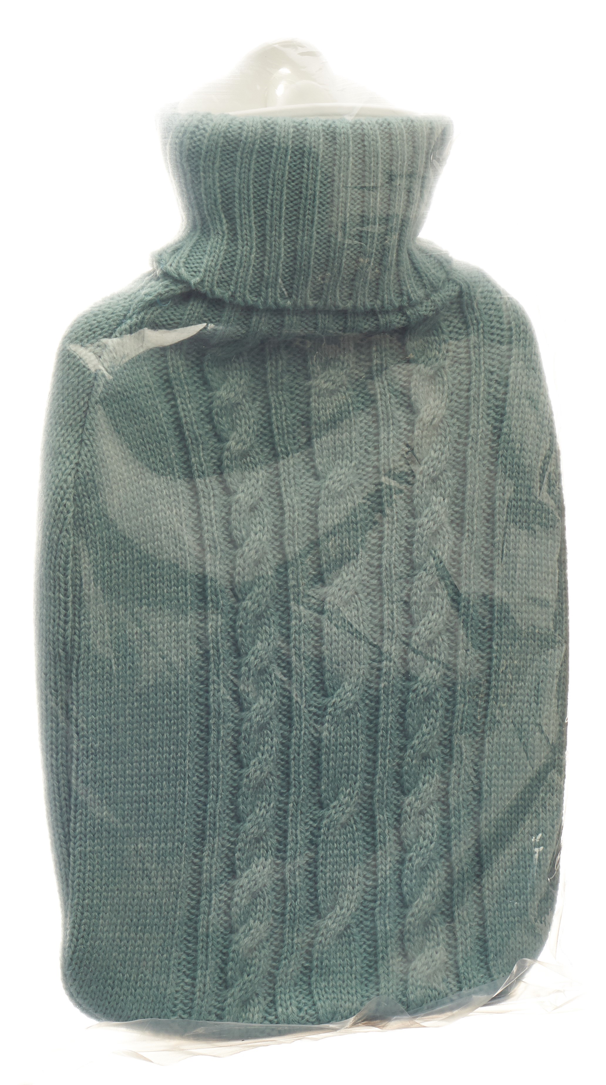 FROSCH Bouillotte PVC 1.8l housse tricot bleu pastel