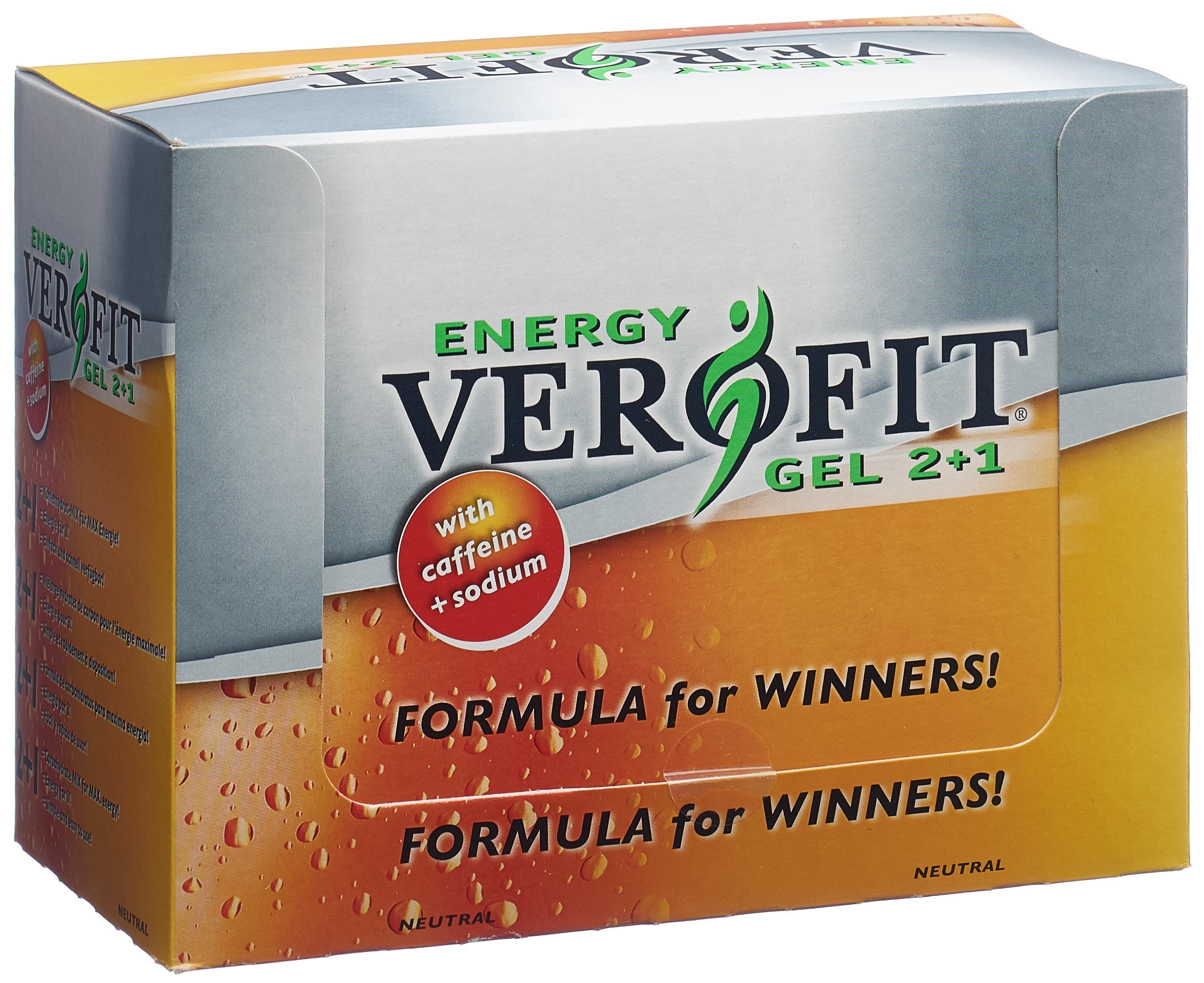 VEROFIT ENERGY GEL 2+1 complément alimentaire en gel concentré en glucides Neutral 18 sach 40 g
