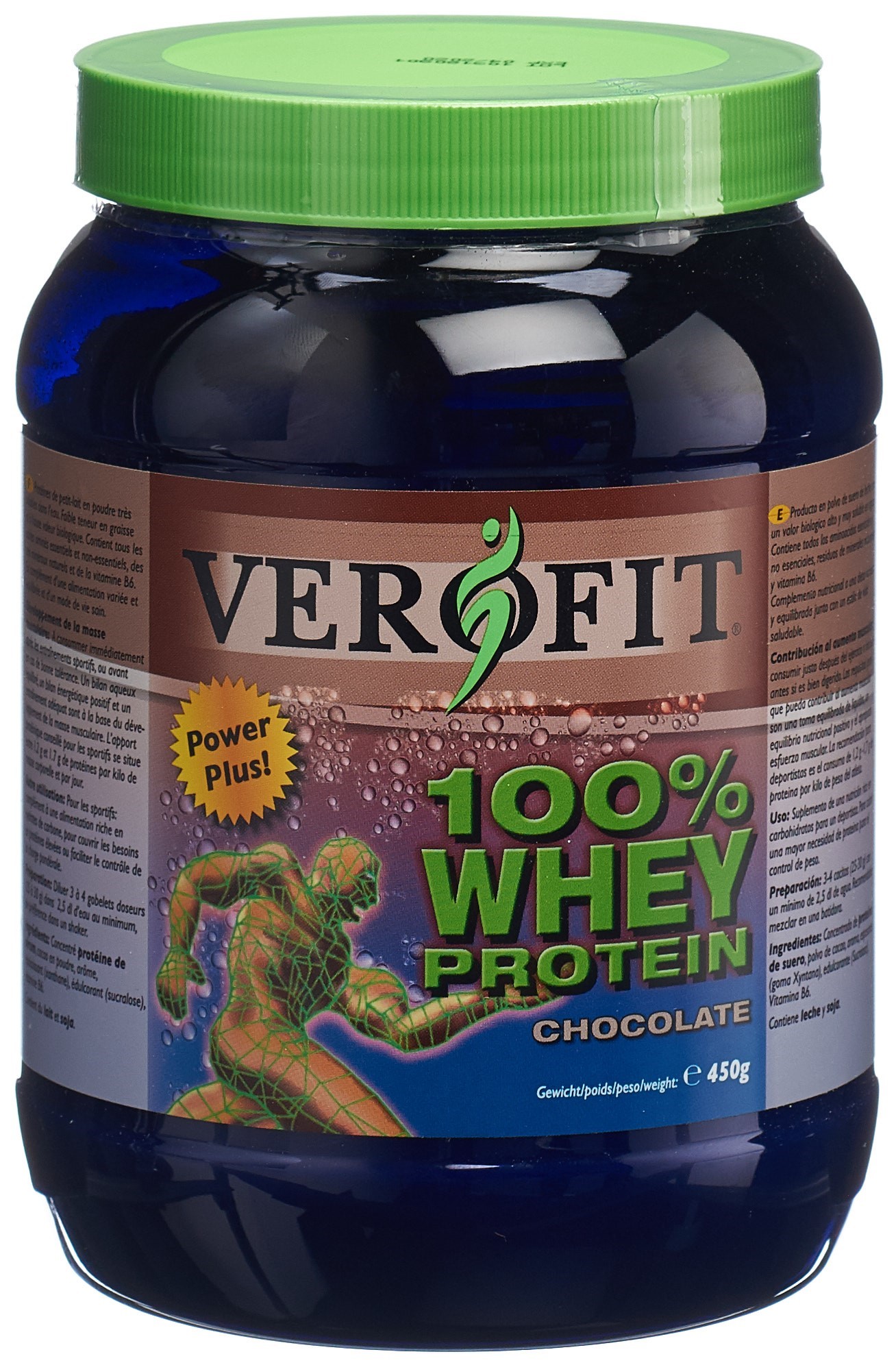 VEROFIT 100% WHEY PROTEIN protéines lactiques concentrées solubles pdr Chocolate bte 450 g
