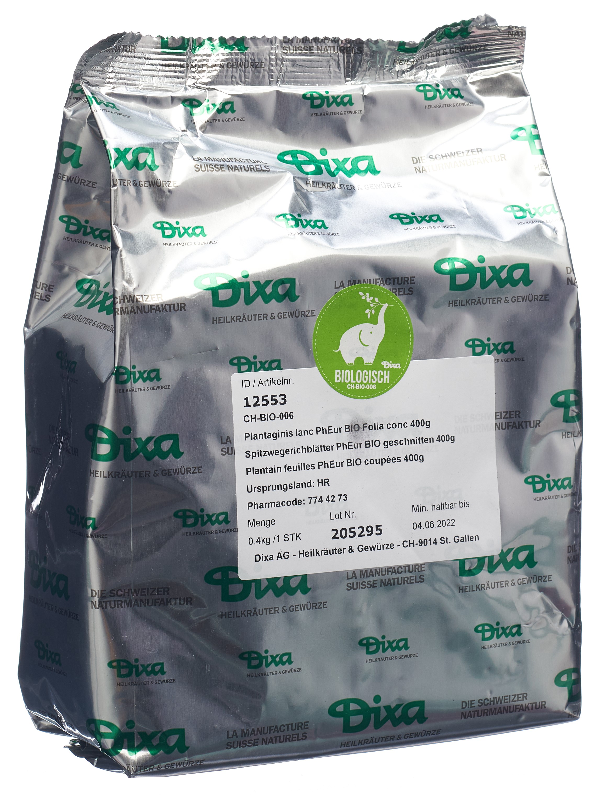 SPITZWEGERICH Blatt BIO geschn 400g (Plantago lanc