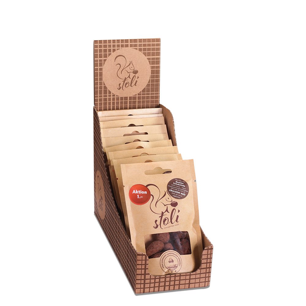 stoli mélange de noix action avec chocolat noir 10 sach 28 g