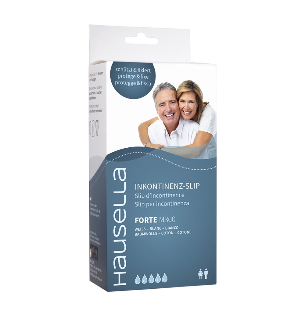 Hausella slip dincontinence Forte M300 S unisexe blanc en coton avec membrane PU
