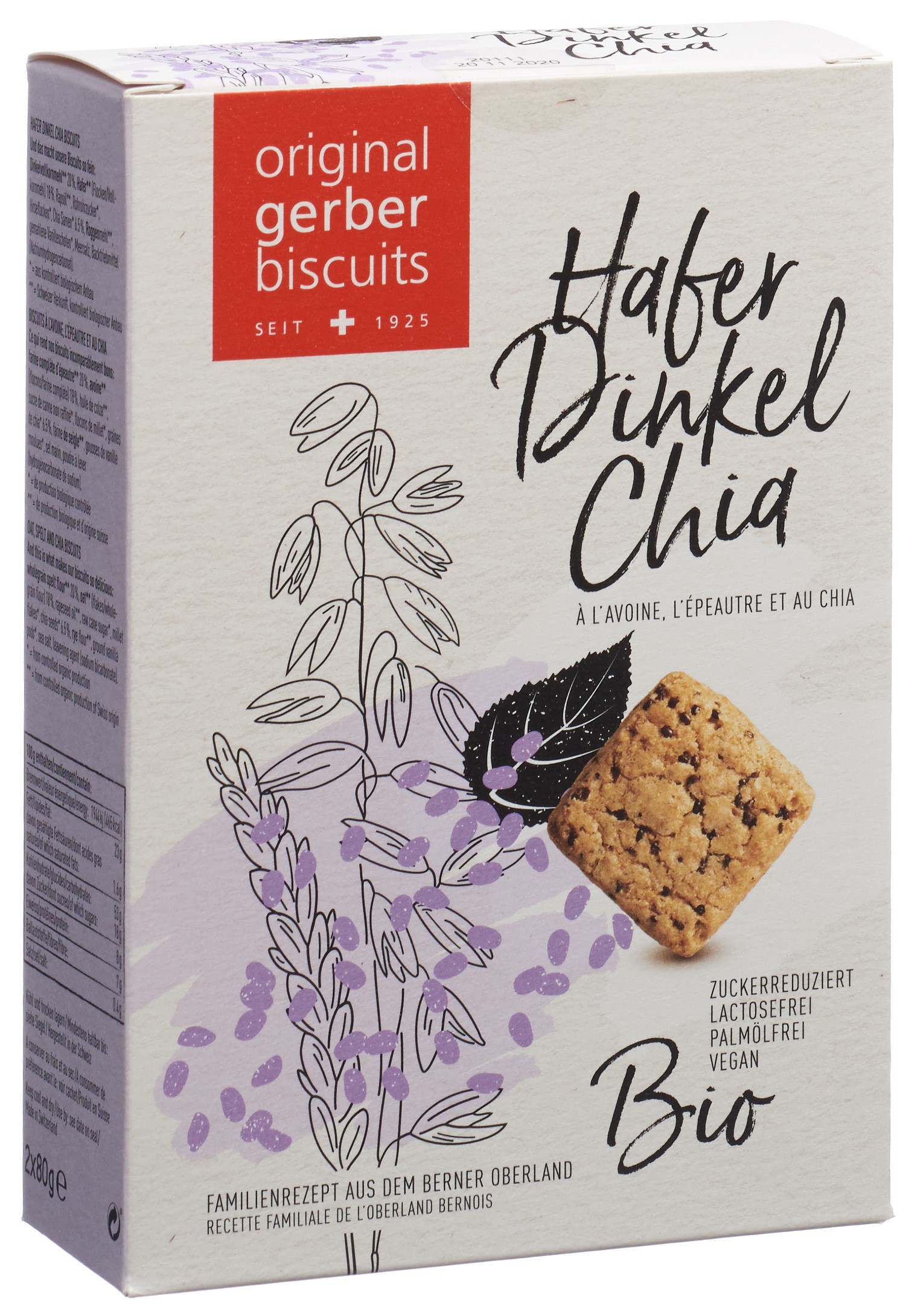 GERBER Hafer Dinkel Biscuits Chia Bio 2 x 80 g