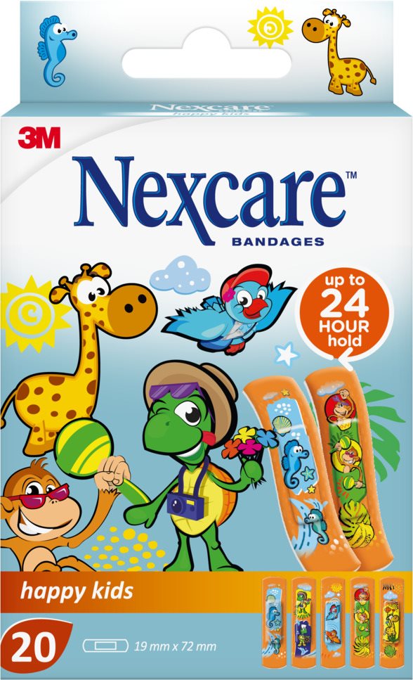 3M Nexcare Kinderpflaster Happy Kids 1.9x7.2cm 20 Stk