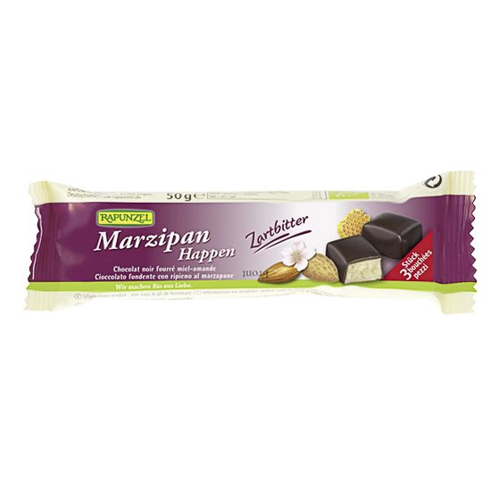 RAPUNZEL Marzipan-Happen Zartbitter 50 g x 20 Stk