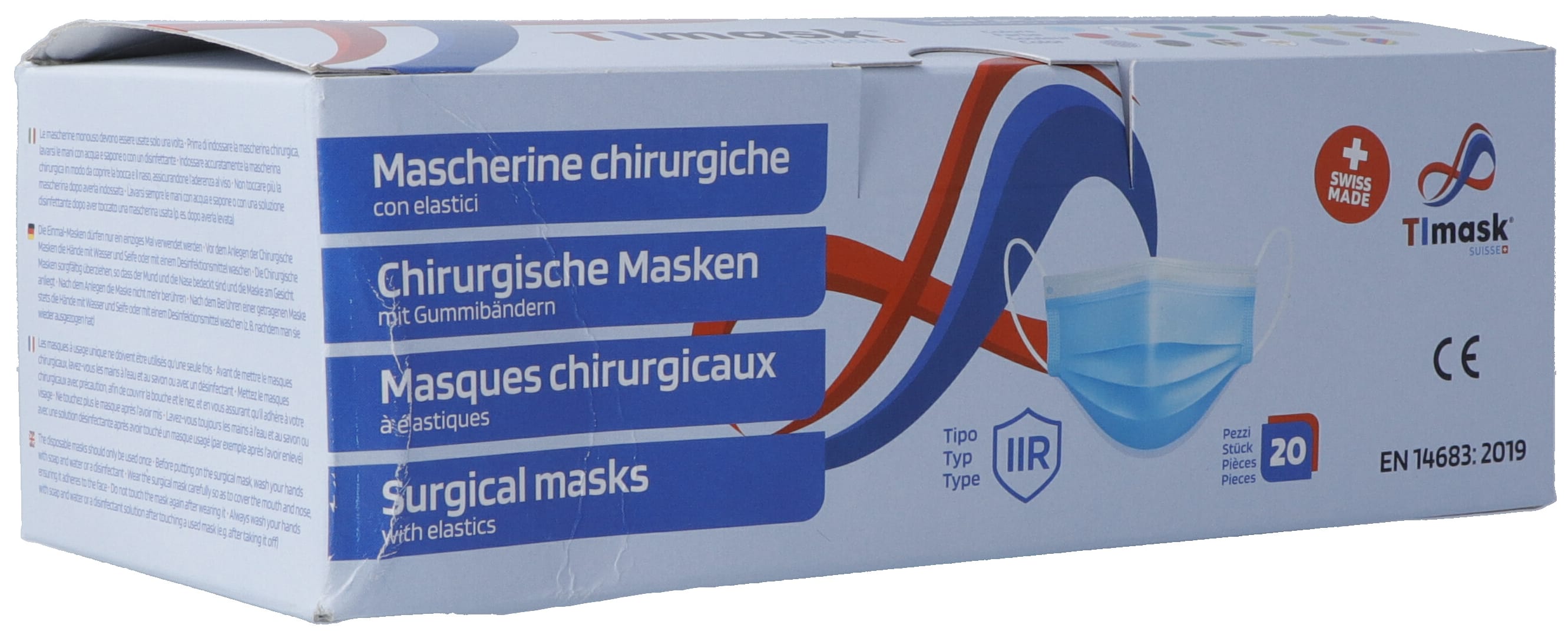 TImask Masque médical jetable type IIR blanc 20 pce