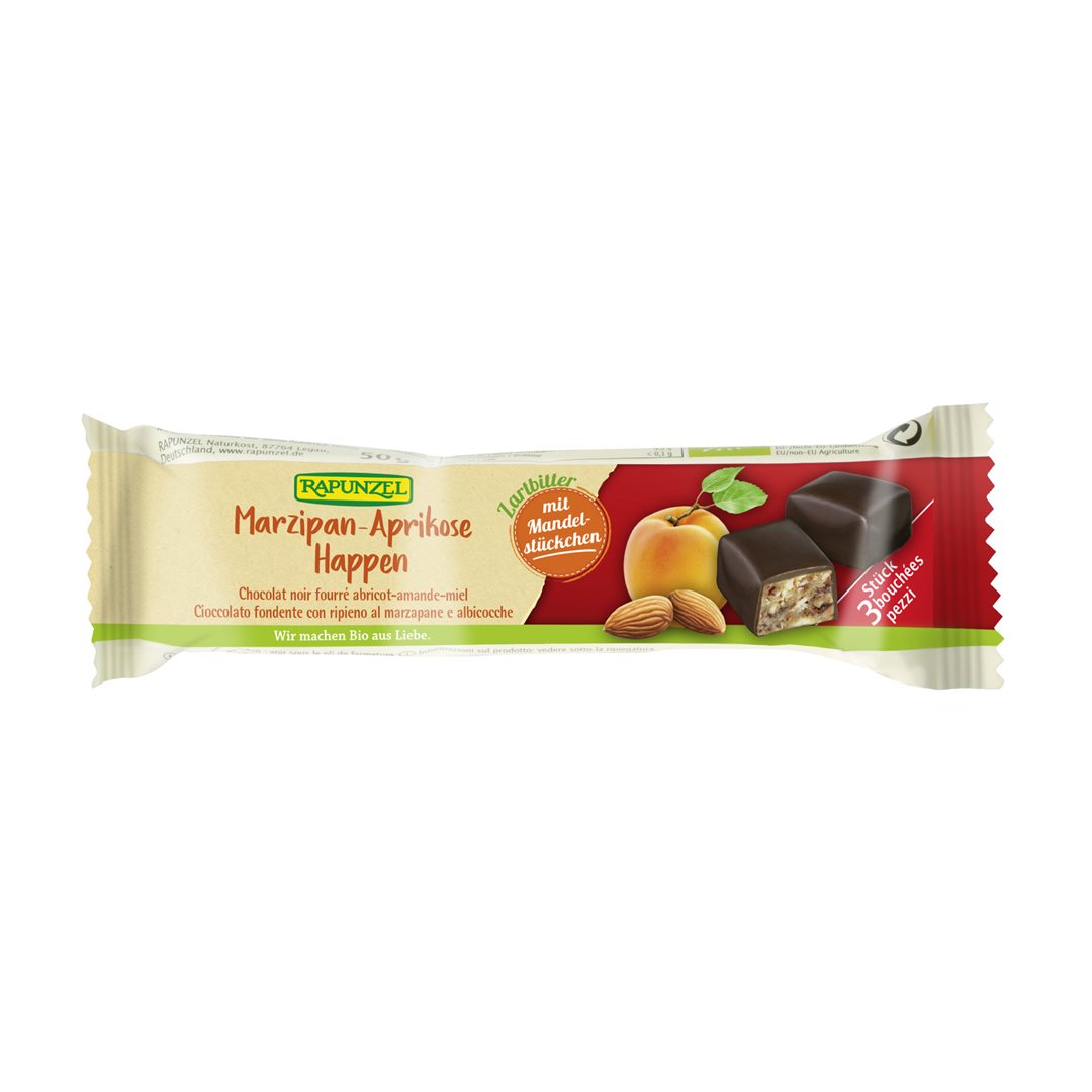RAPUNZEL Marzipan-Aprikose-Happen Zartbi 50 g x 20 Stk