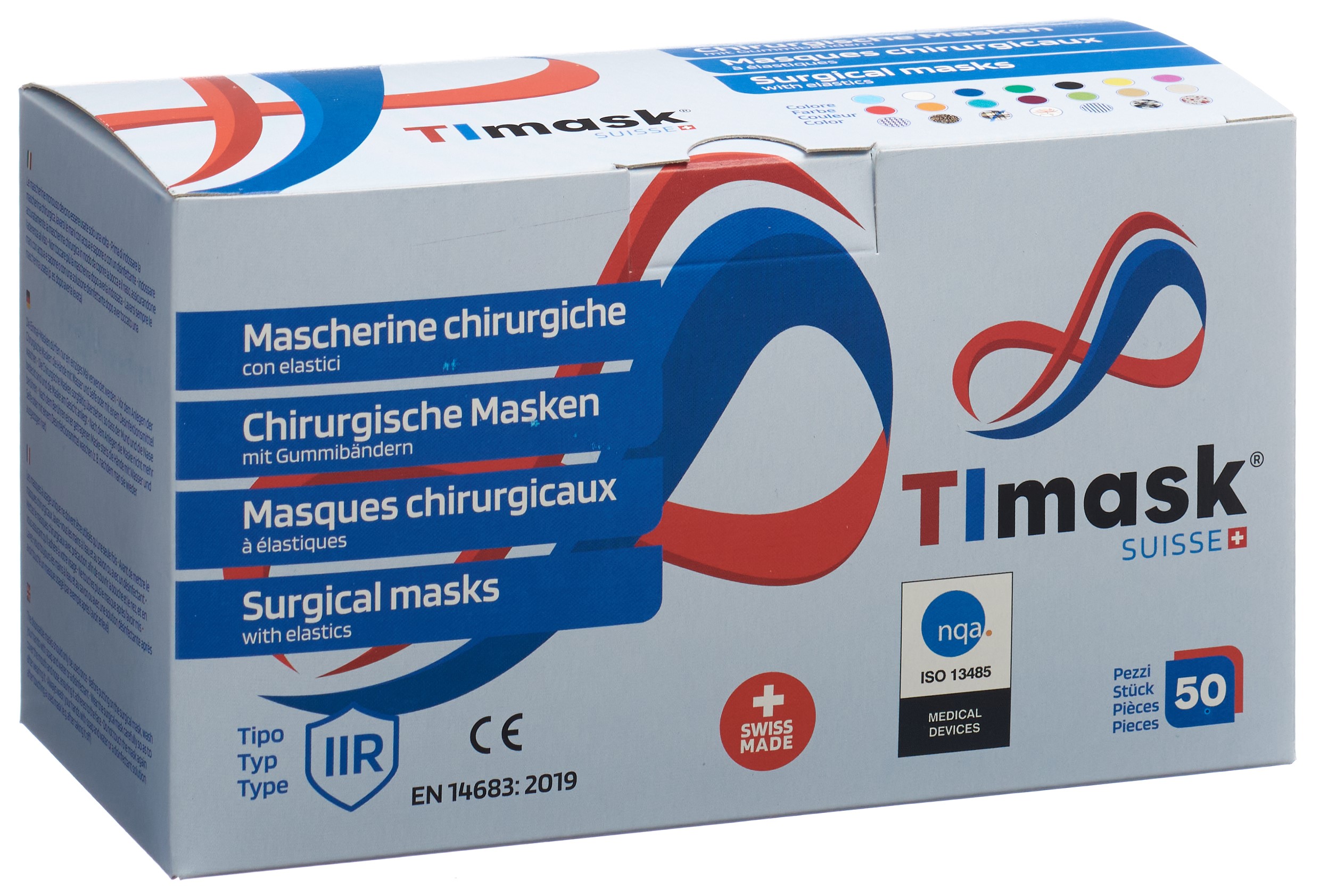TImask Masque médical jetable type IIR écossais 50 pce