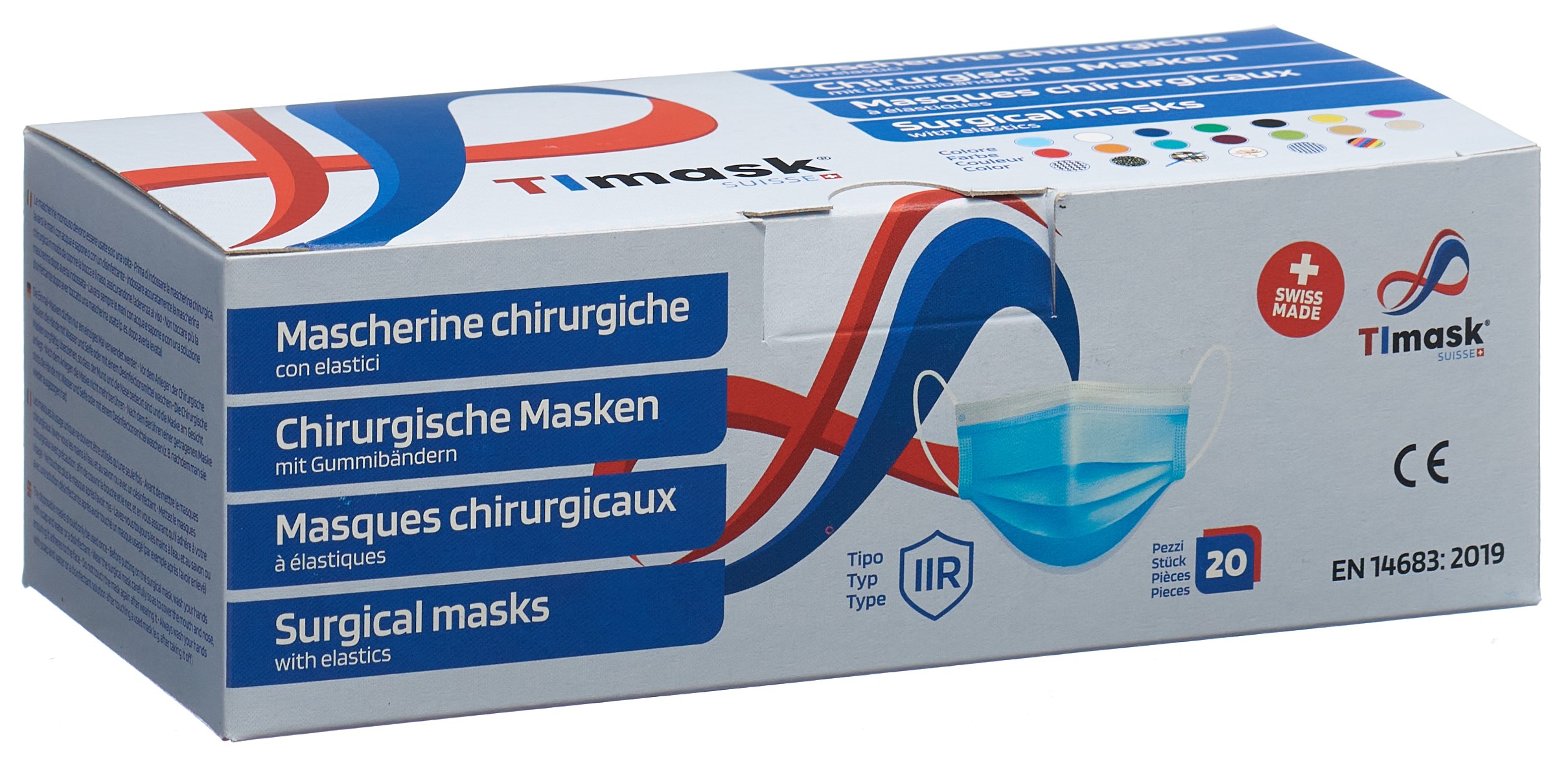 TImask Masque médical jetable type IIR écossais 20 pce