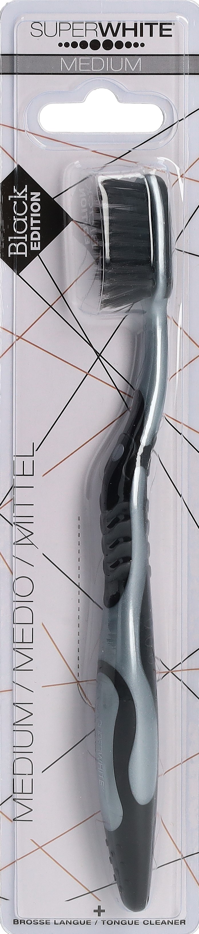 SUPERWHITE Brosse à dents Black Edition medium