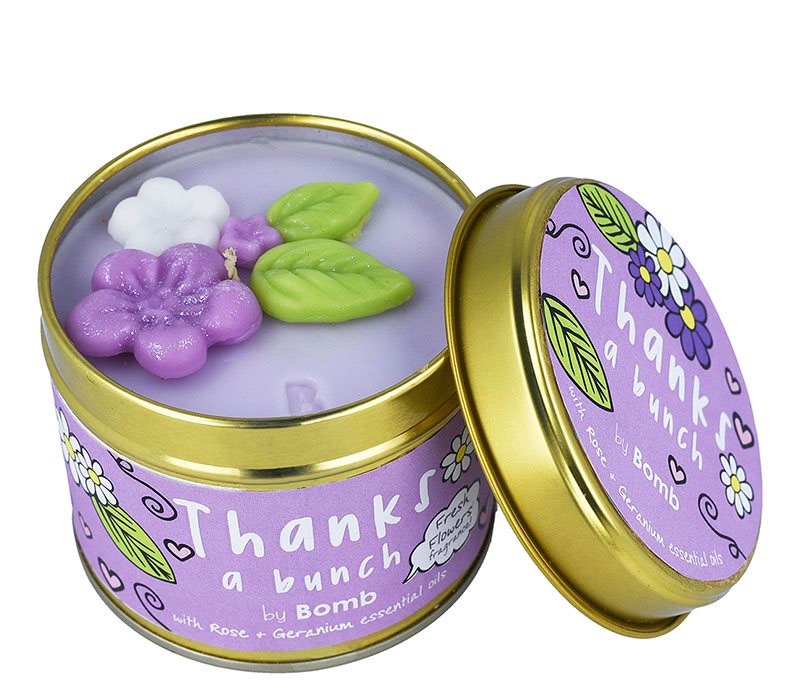 BOMBCOSMETICS Kerze in Dose Thanks a Bunch x 3 Stk