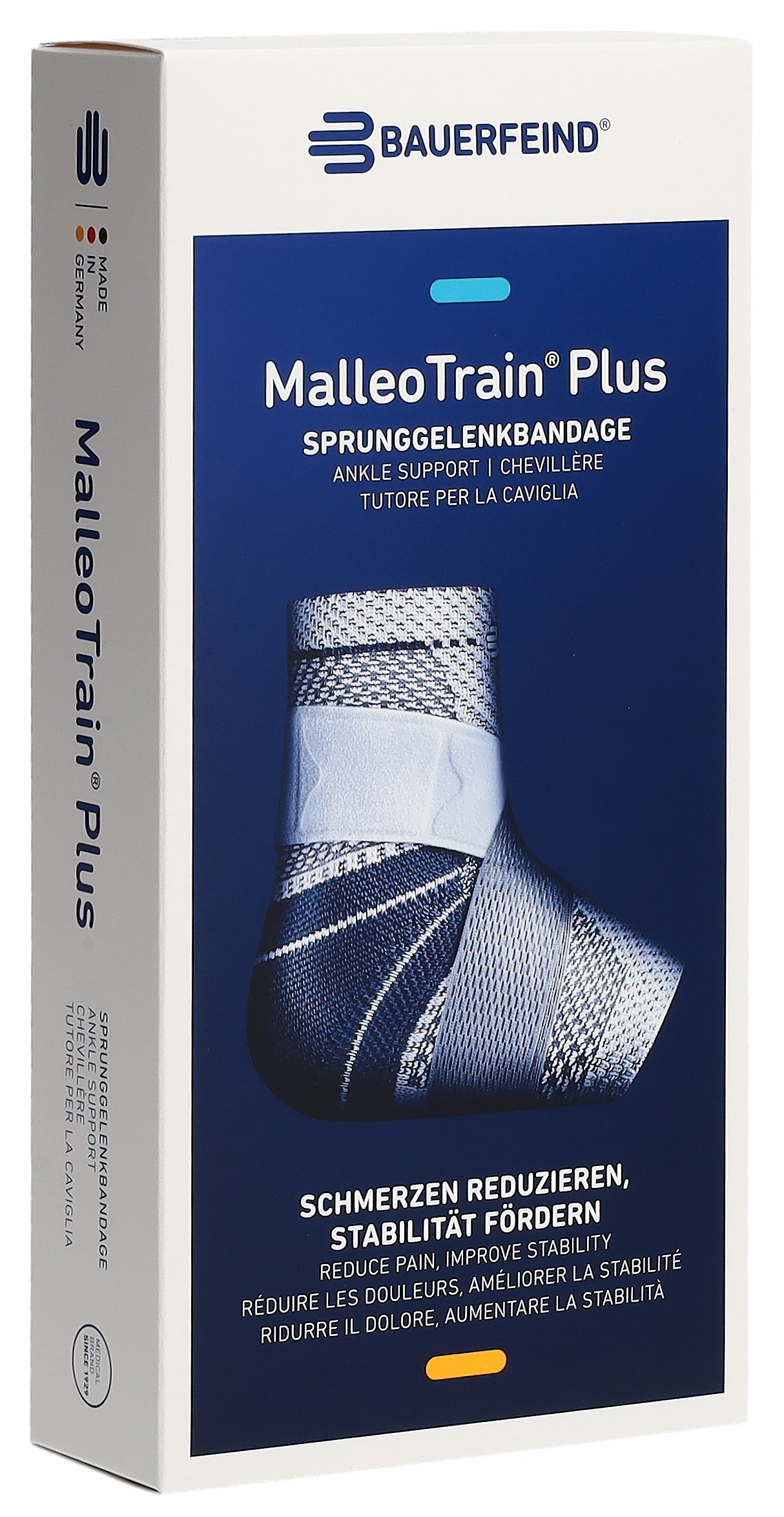 BAUERFEIND MalleoTrain Plus Aktivbandage Gr4 links titan