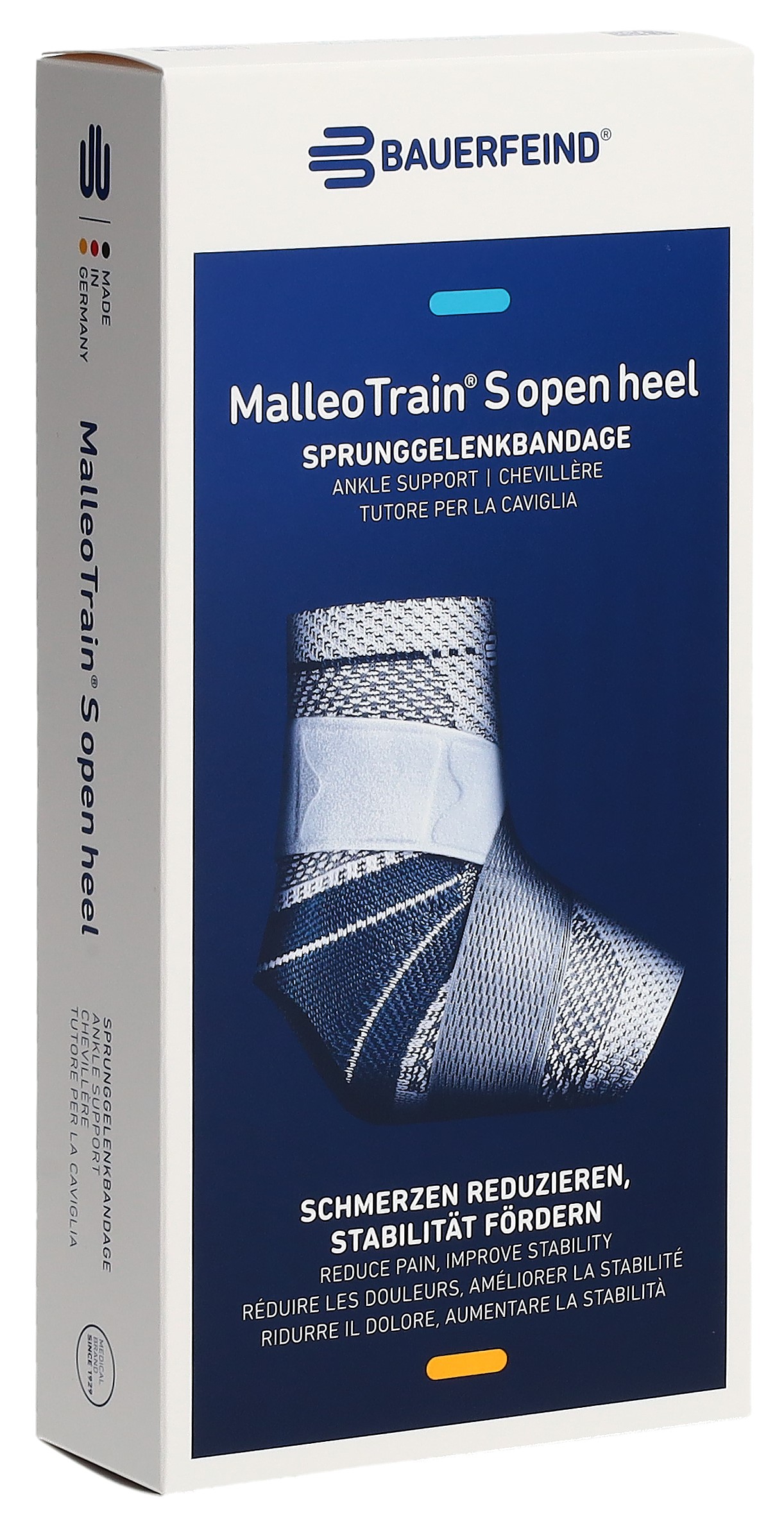 BAUERFEIND MalleoTrain S Open Heel Aktivbandage Gr3 links titan