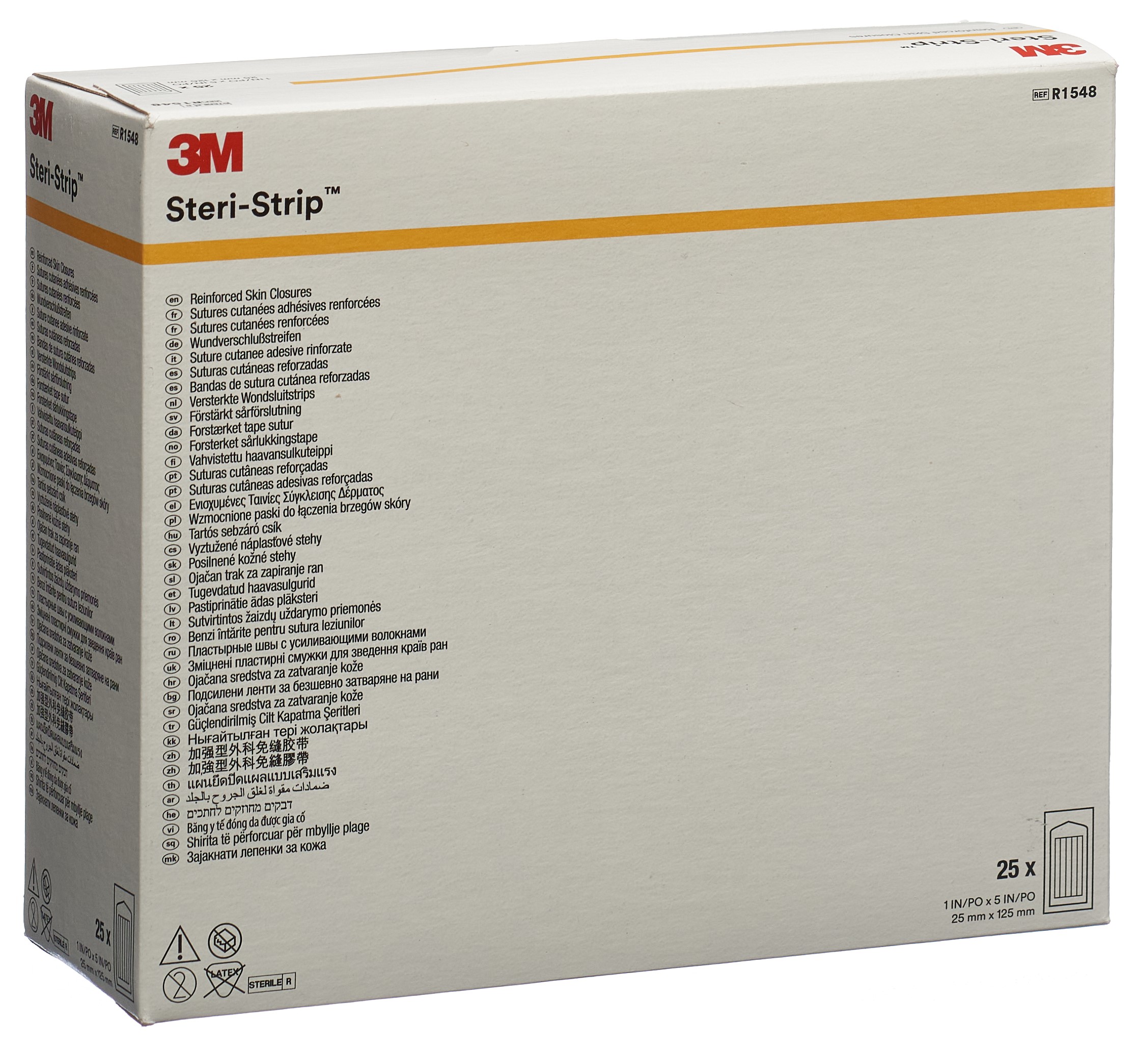 3M Steri Strip 25x125mm blanc renforcé 25 x 4 pce