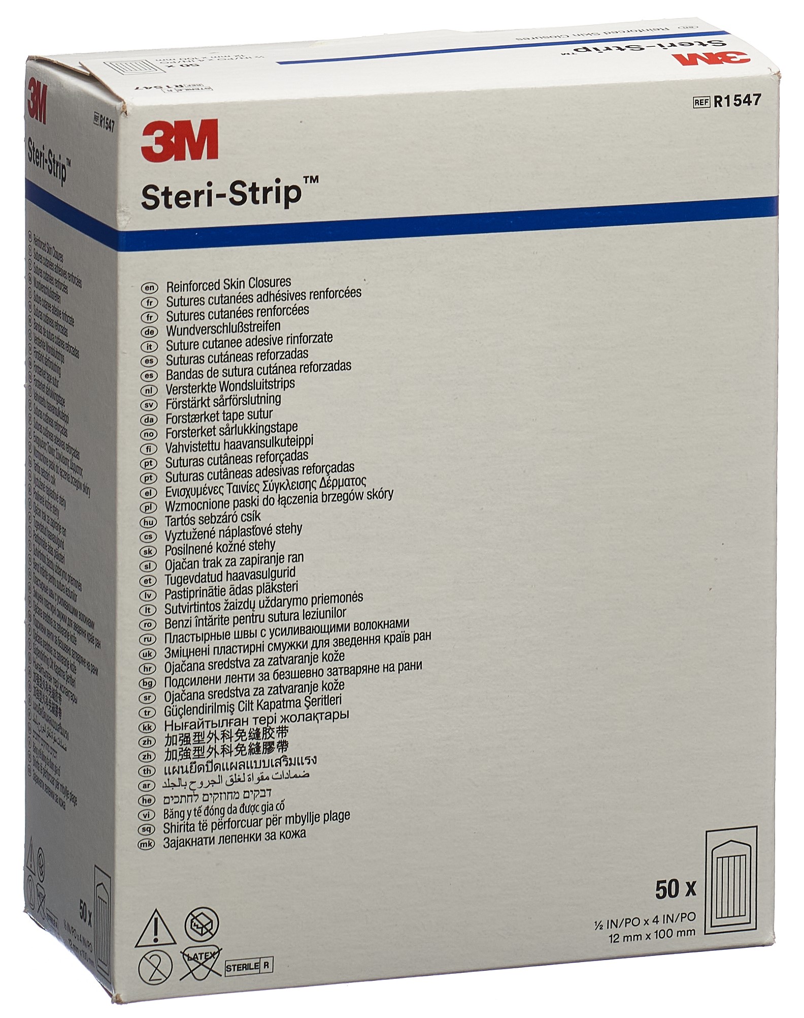 3M Steri Strip 12x100mm blanc renforcé 50 x 6 pce