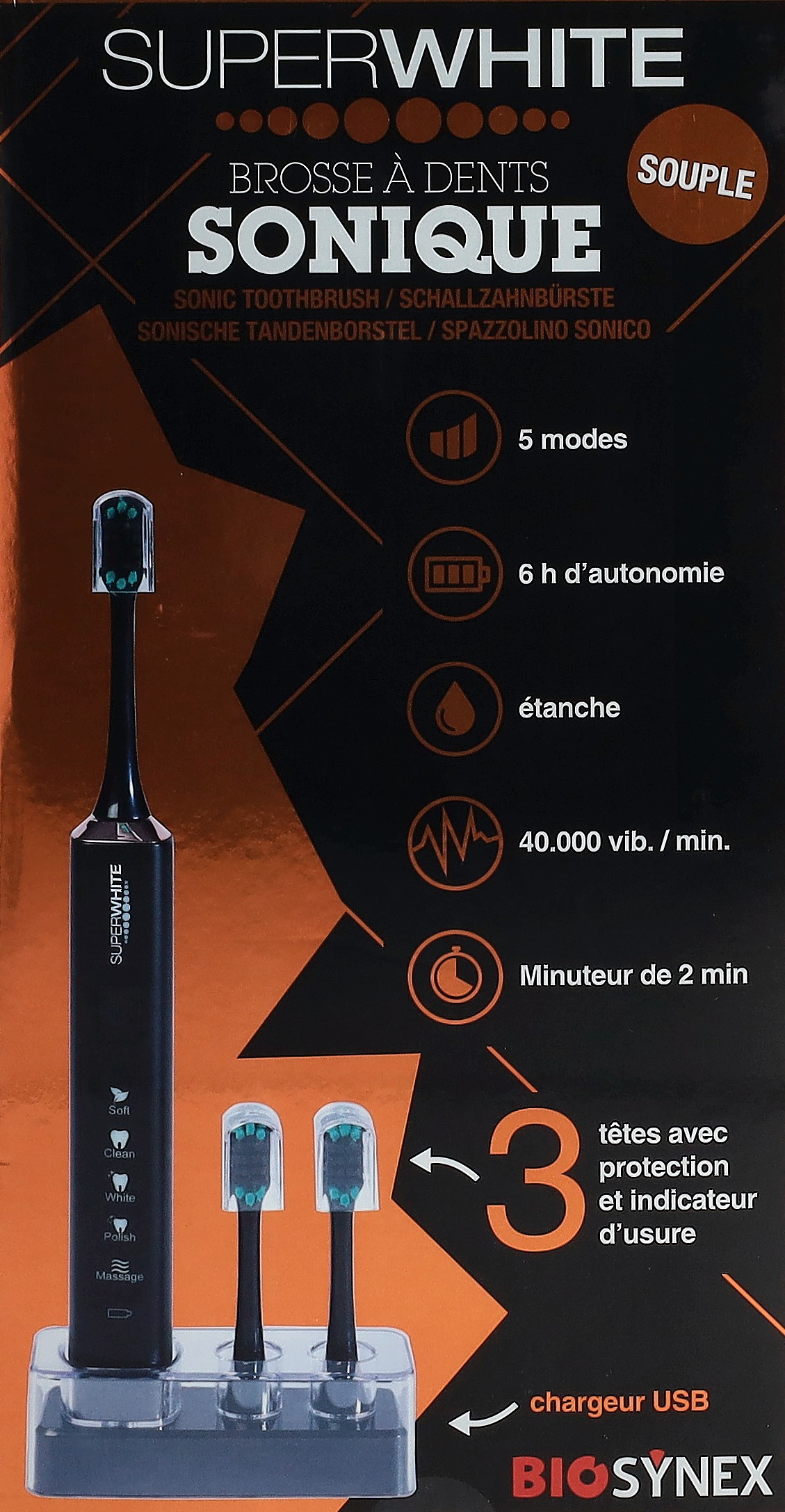 SUPERWHITE Schallzahnbürste black