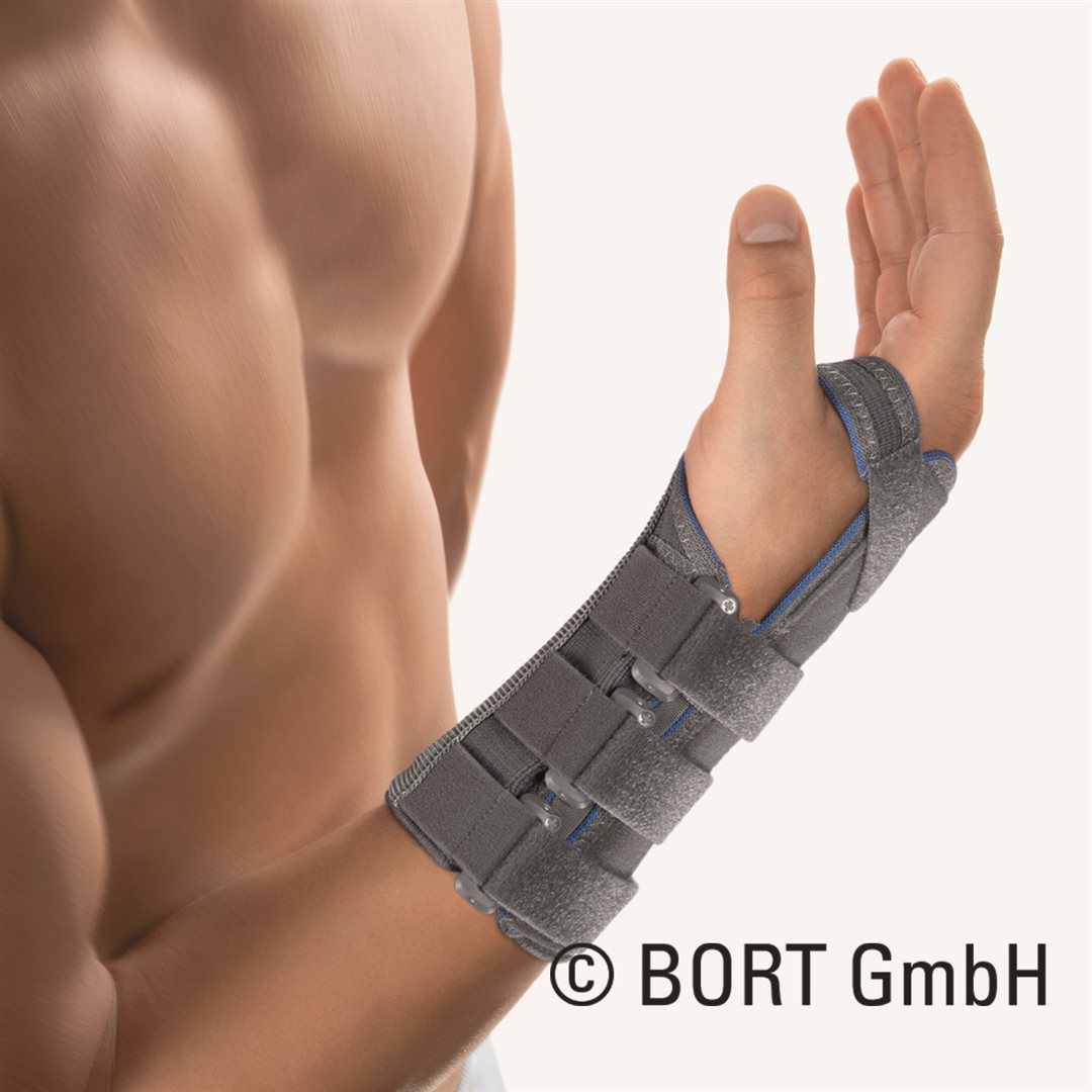 Bort Handgelenkstütze mit Alu-Schiene M rechts grau