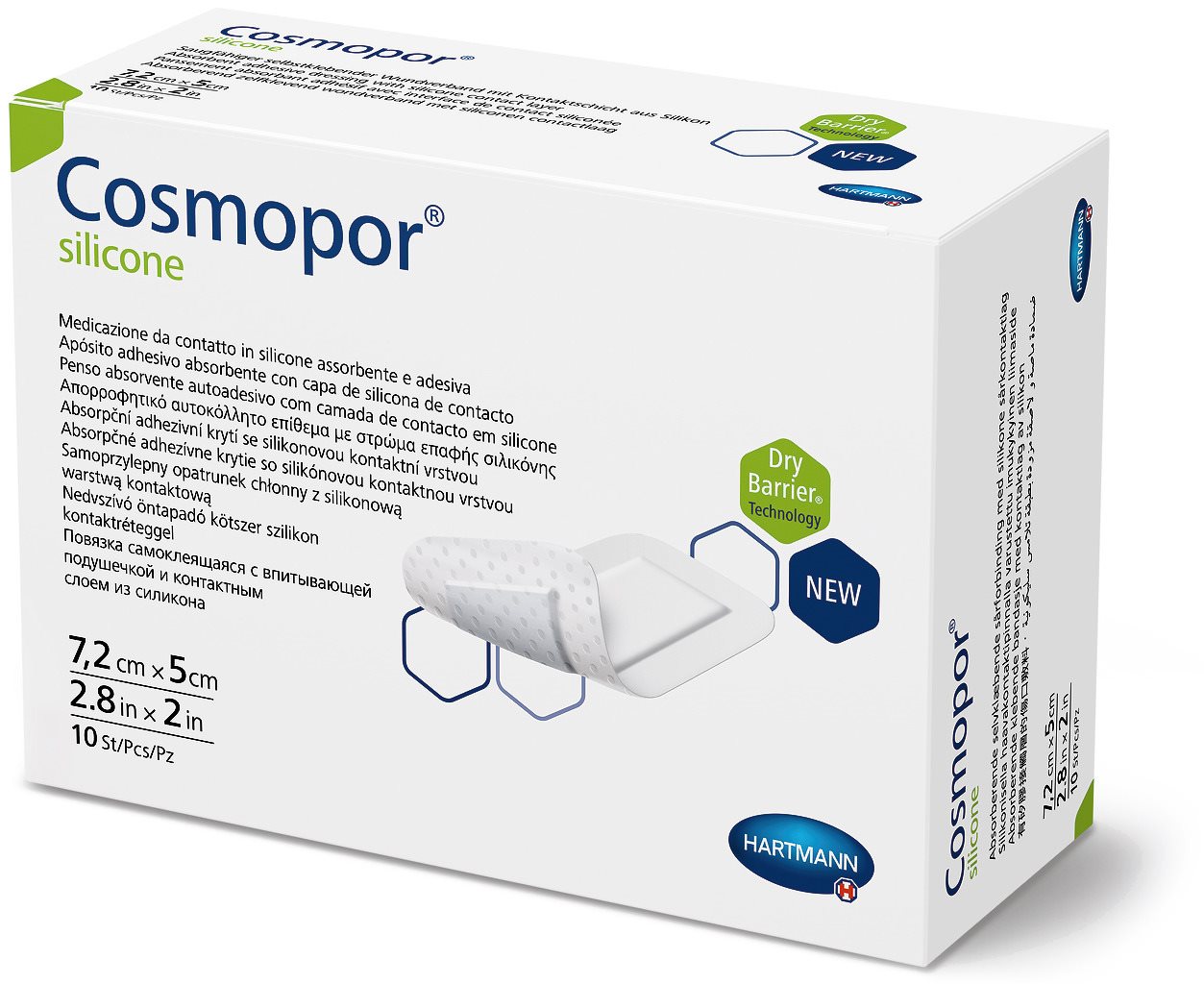Cosmopor silicone 7.5x5cm 10 Stk