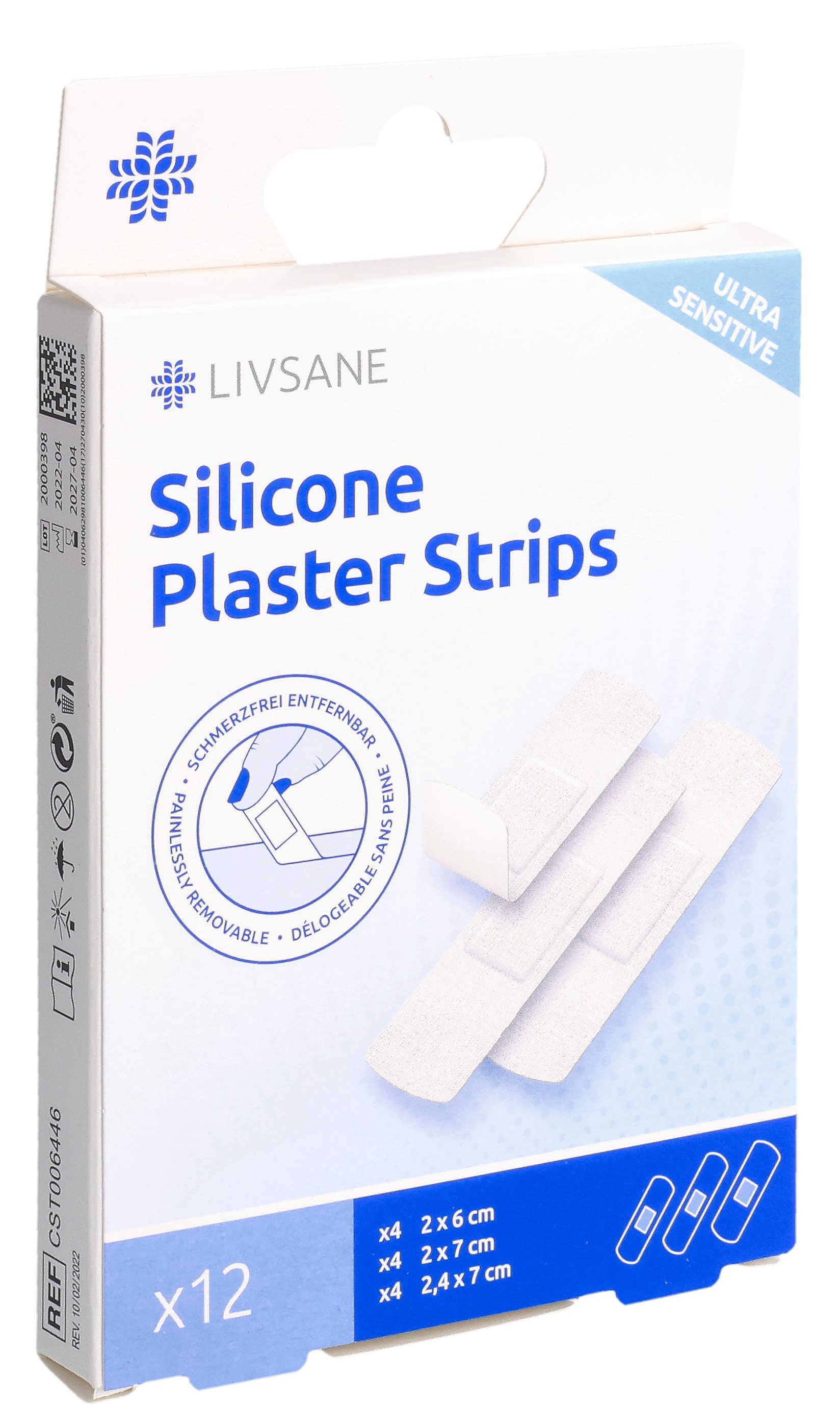 Livsane Silikonpflaster-Streifen ultra sensitive 12 Stk