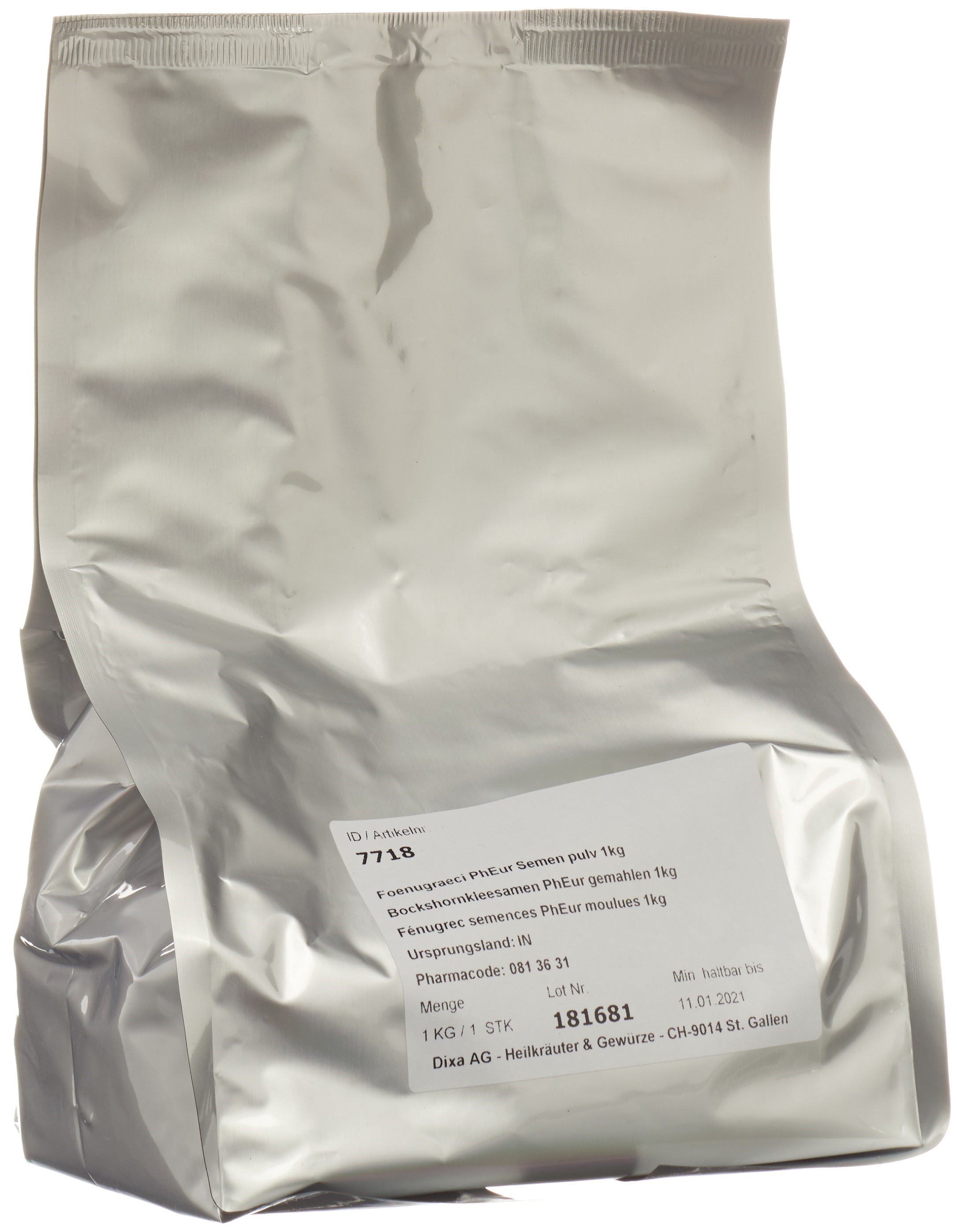 Dixa Fénugrec semences DIX moulues tamisées 1 kg