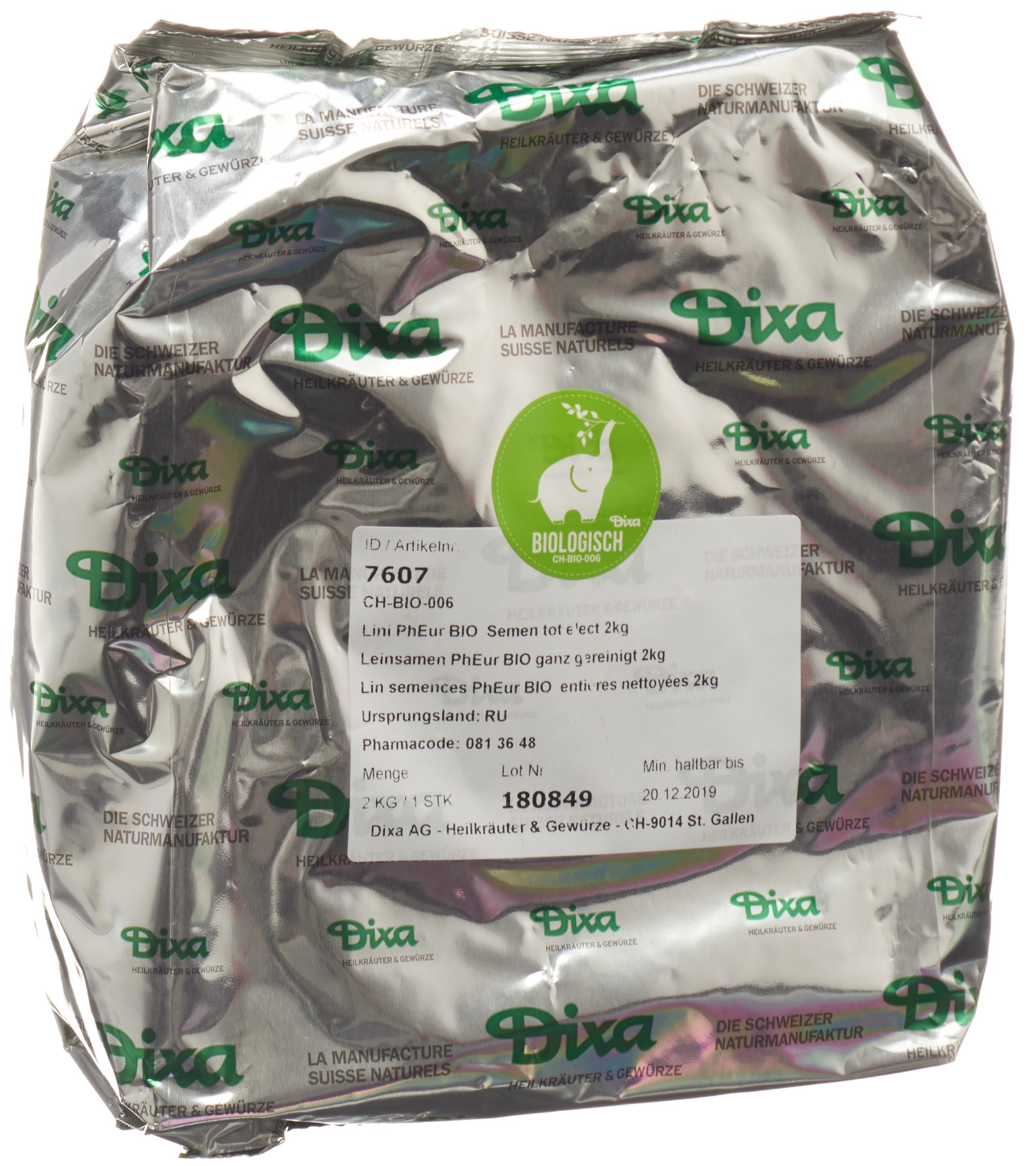 Dixa Leinsamen DIX BIO ganz nachgereinigt 2 kg