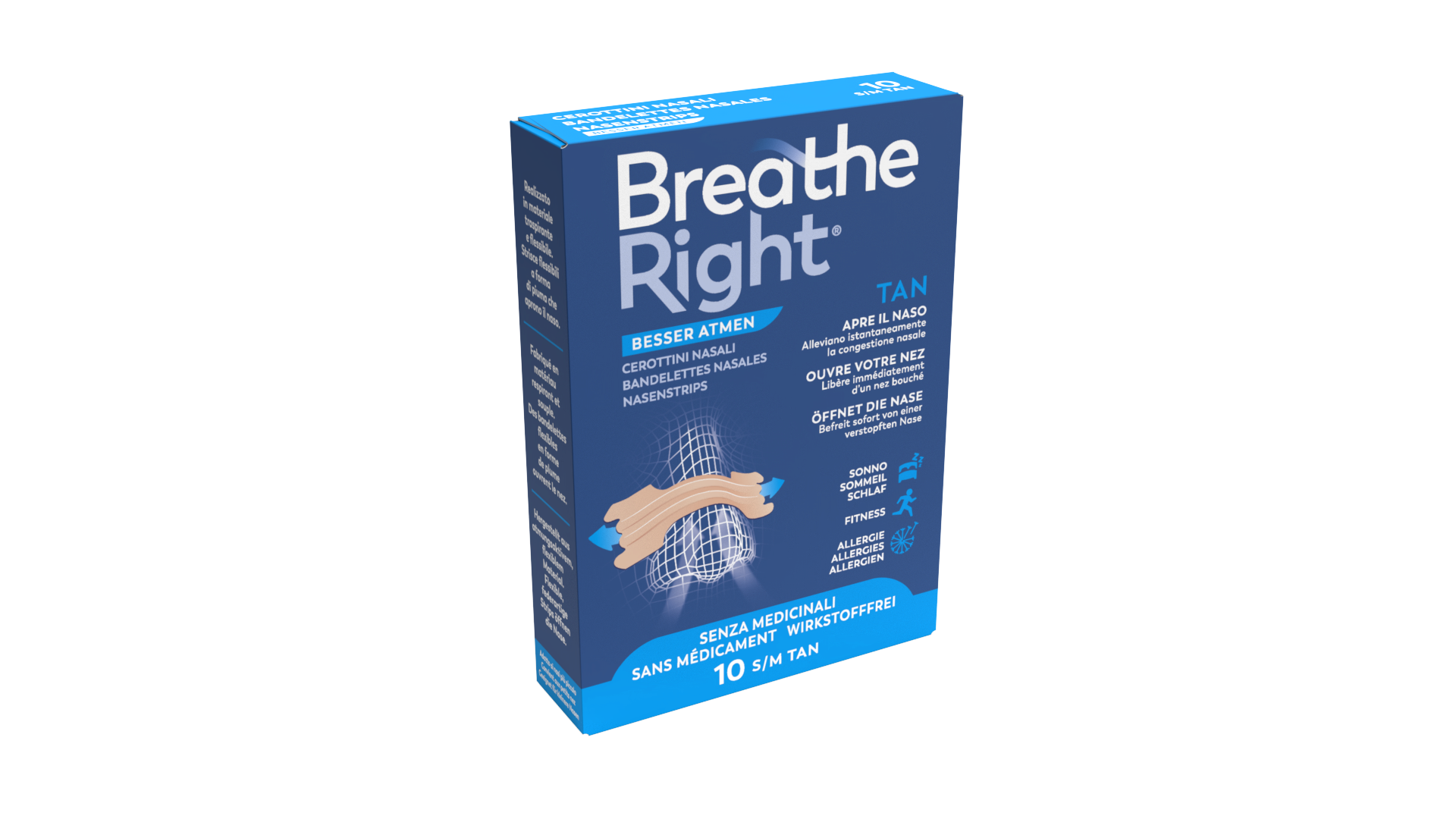 Breathe Right Nasenpflaster TAN S/M 10 Stk